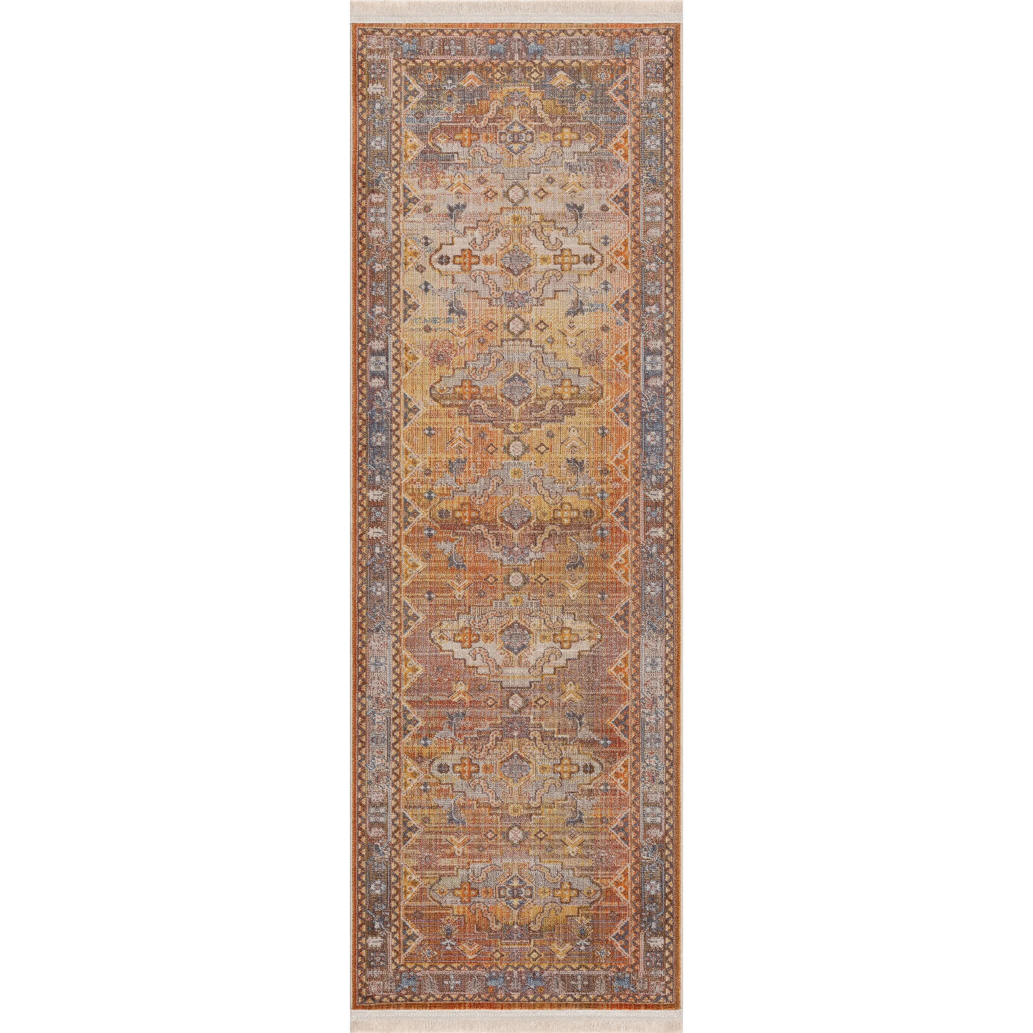 Sevita Bright Boho Distressed Medallion Area Rug