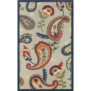 Sevita Floral Paisley Textured Indoor/Outdoor Area Rug