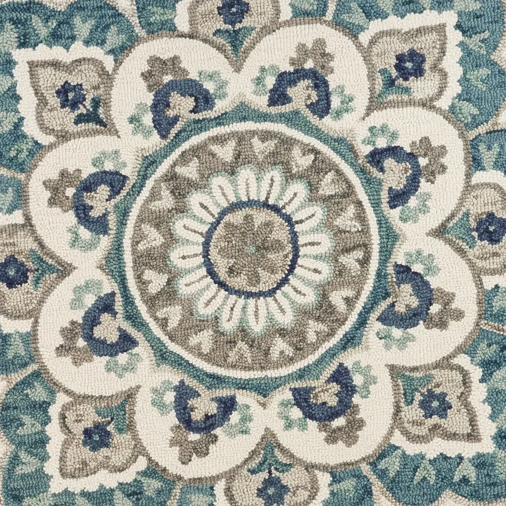 Sevita Hand Tufted Edged Floral Wool Rug