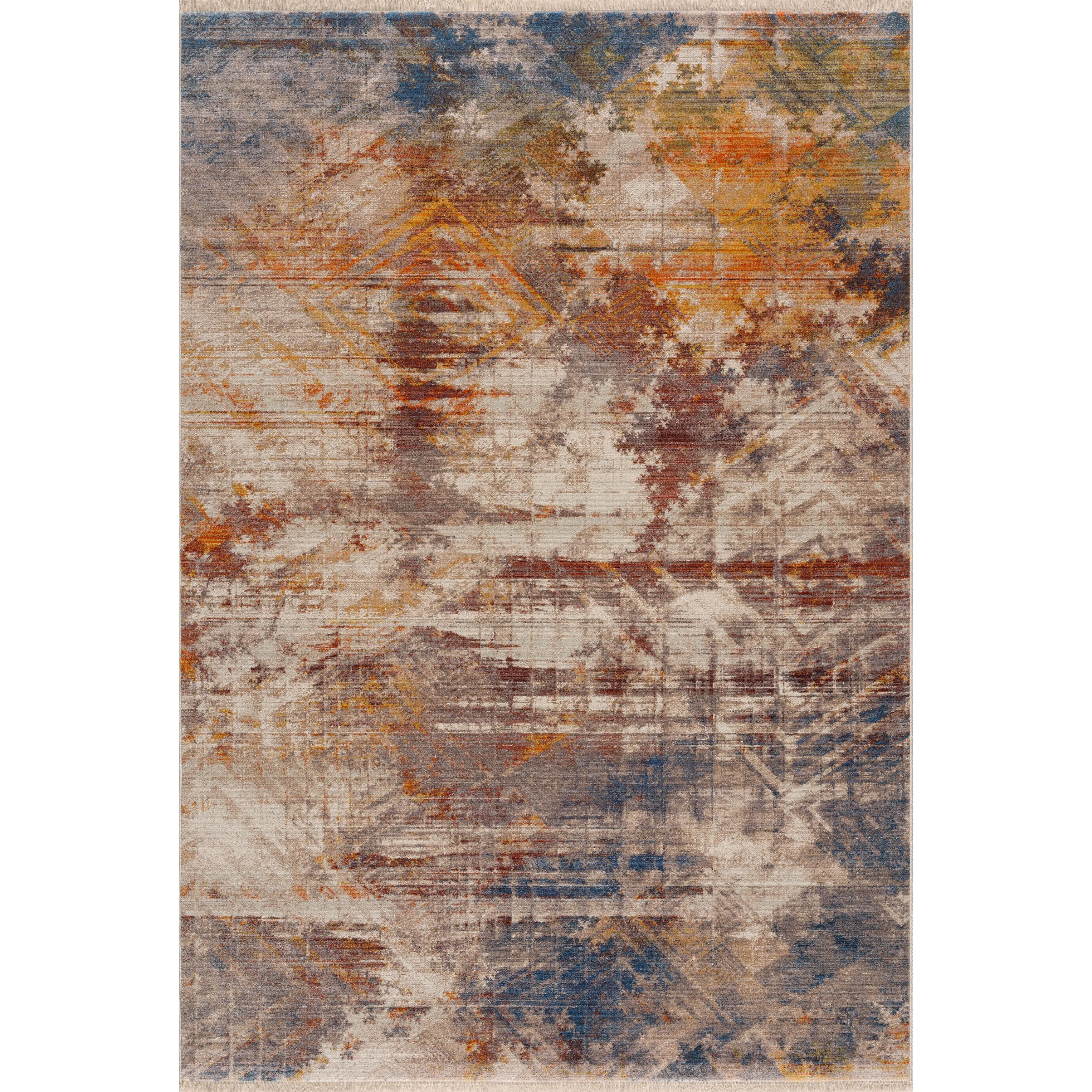 Sevita Modern Distressed Abstract Geometric Area Rug