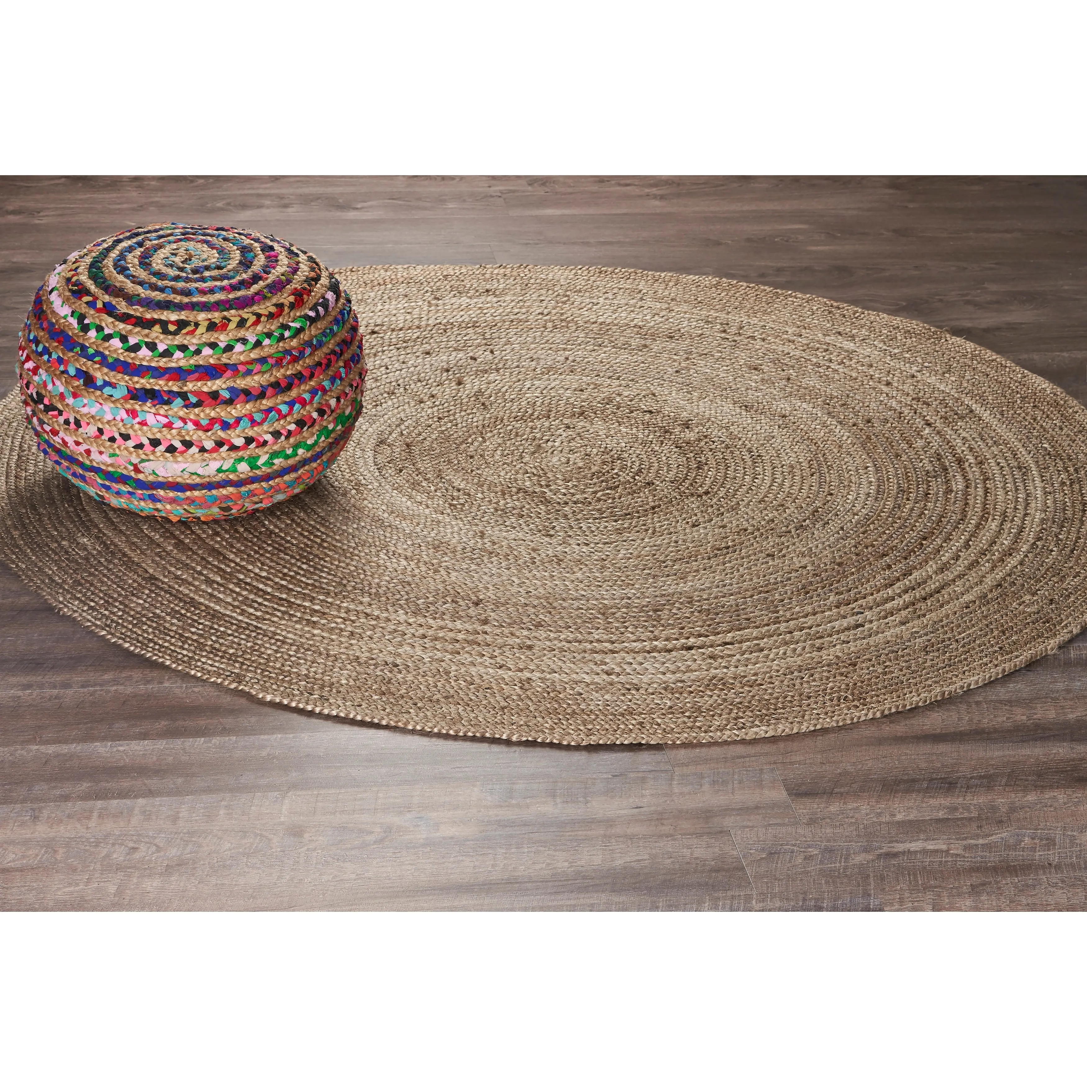 Sevita Natural Braided Farmhouse Handmade Jute Area Rug