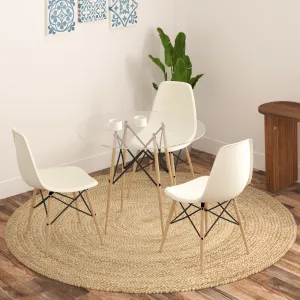 Sevita Natural Braided Farmhouse Handmade Jute Area Rug