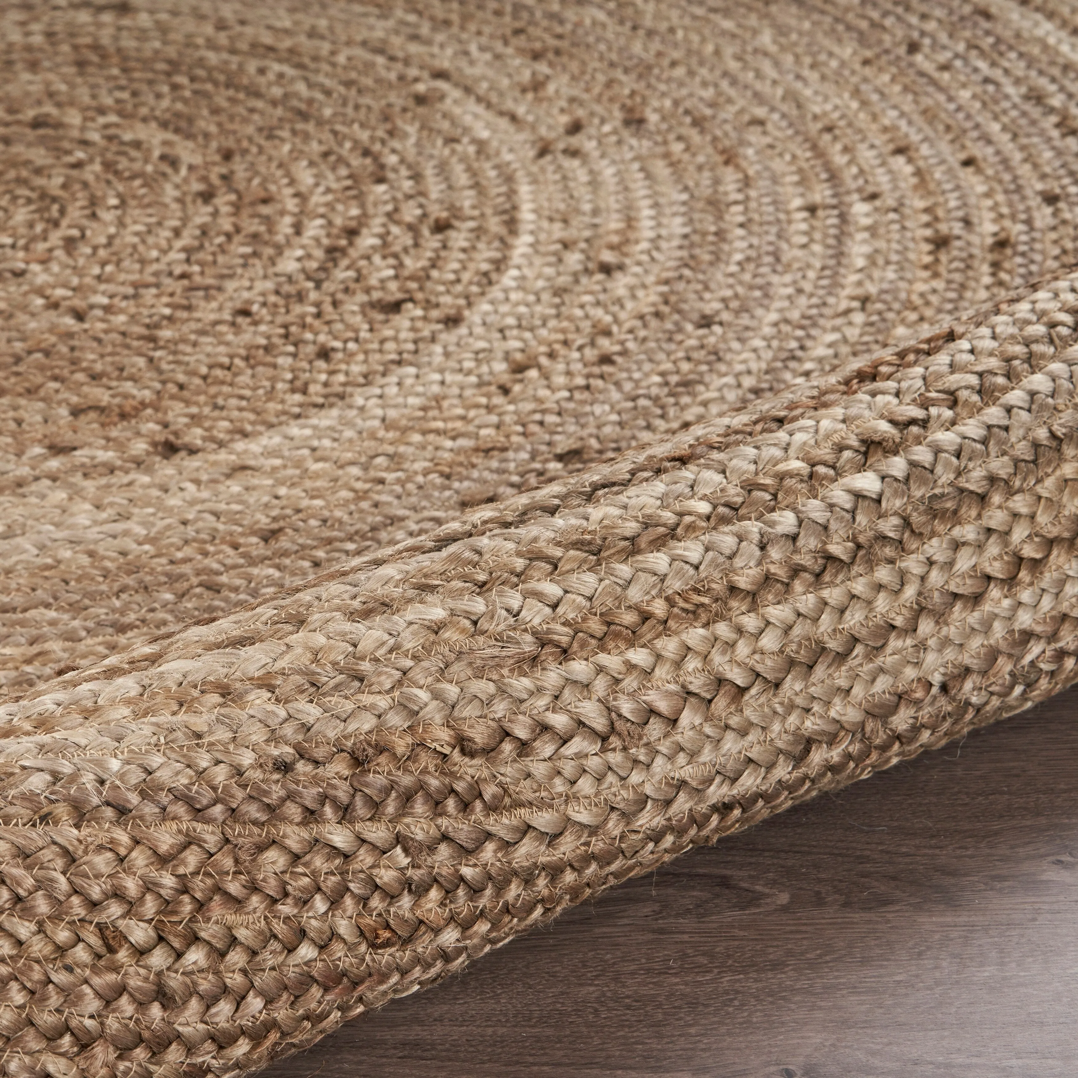 Sevita Natural Braided Farmhouse Handmade Jute Area Rug