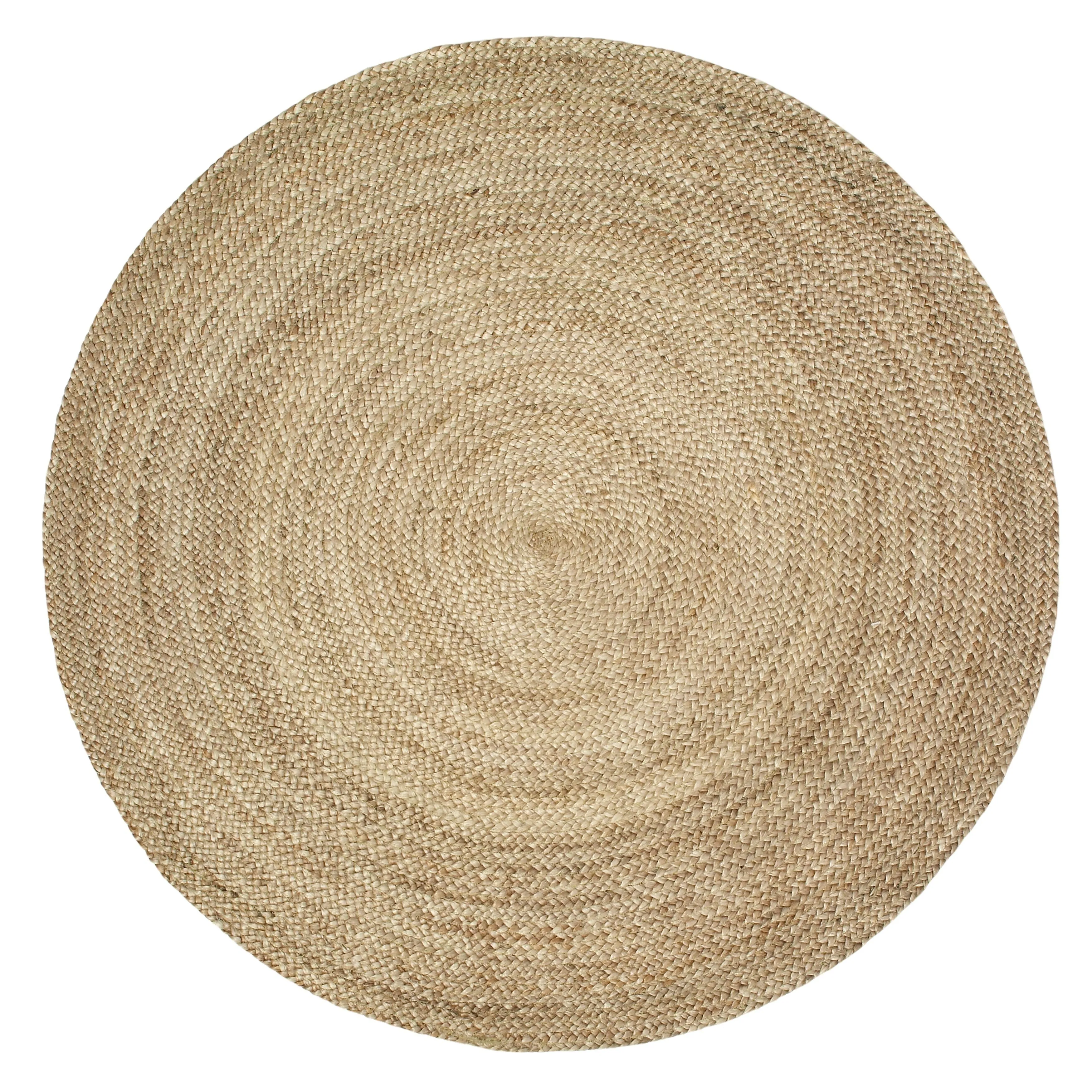 Sevita Natural Braided Farmhouse Handmade Jute Area Rug