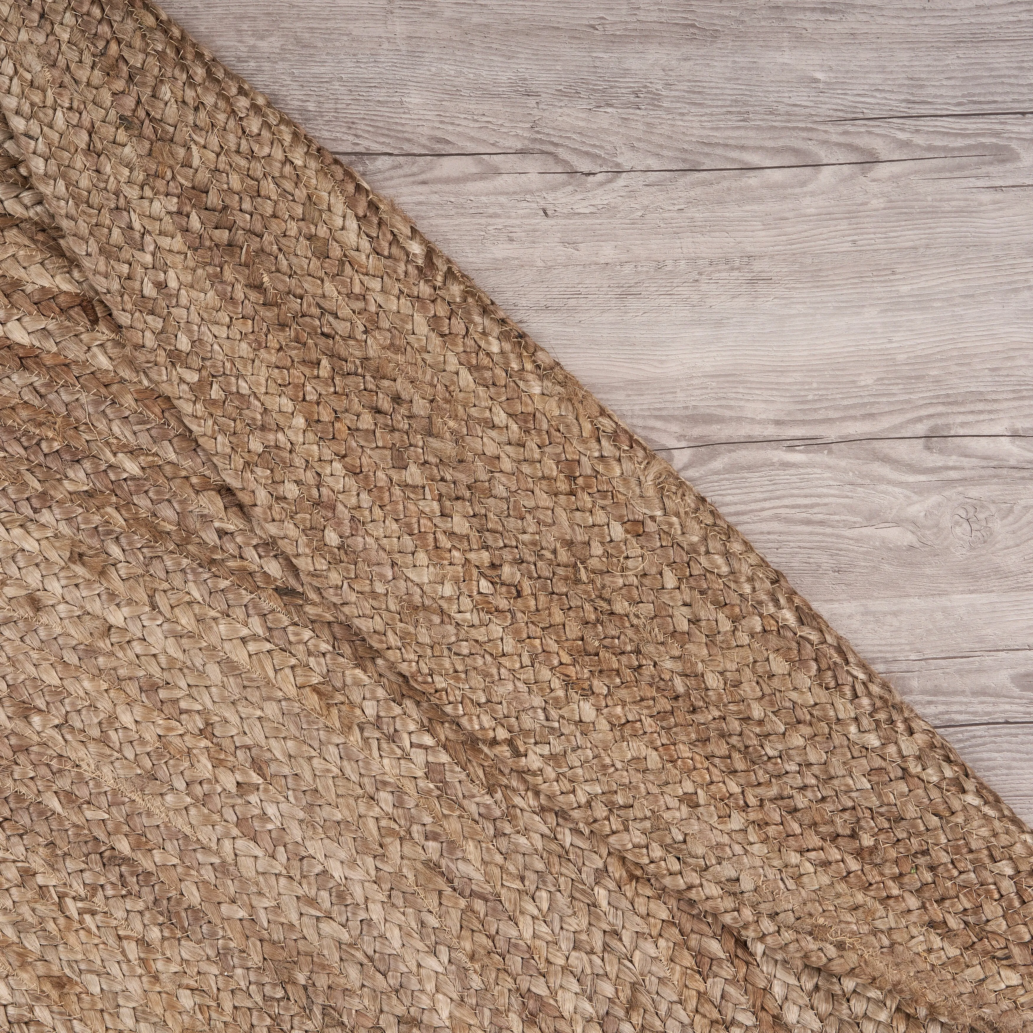 Sevita Natural Braided Farmhouse Handmade Jute Area Rug
