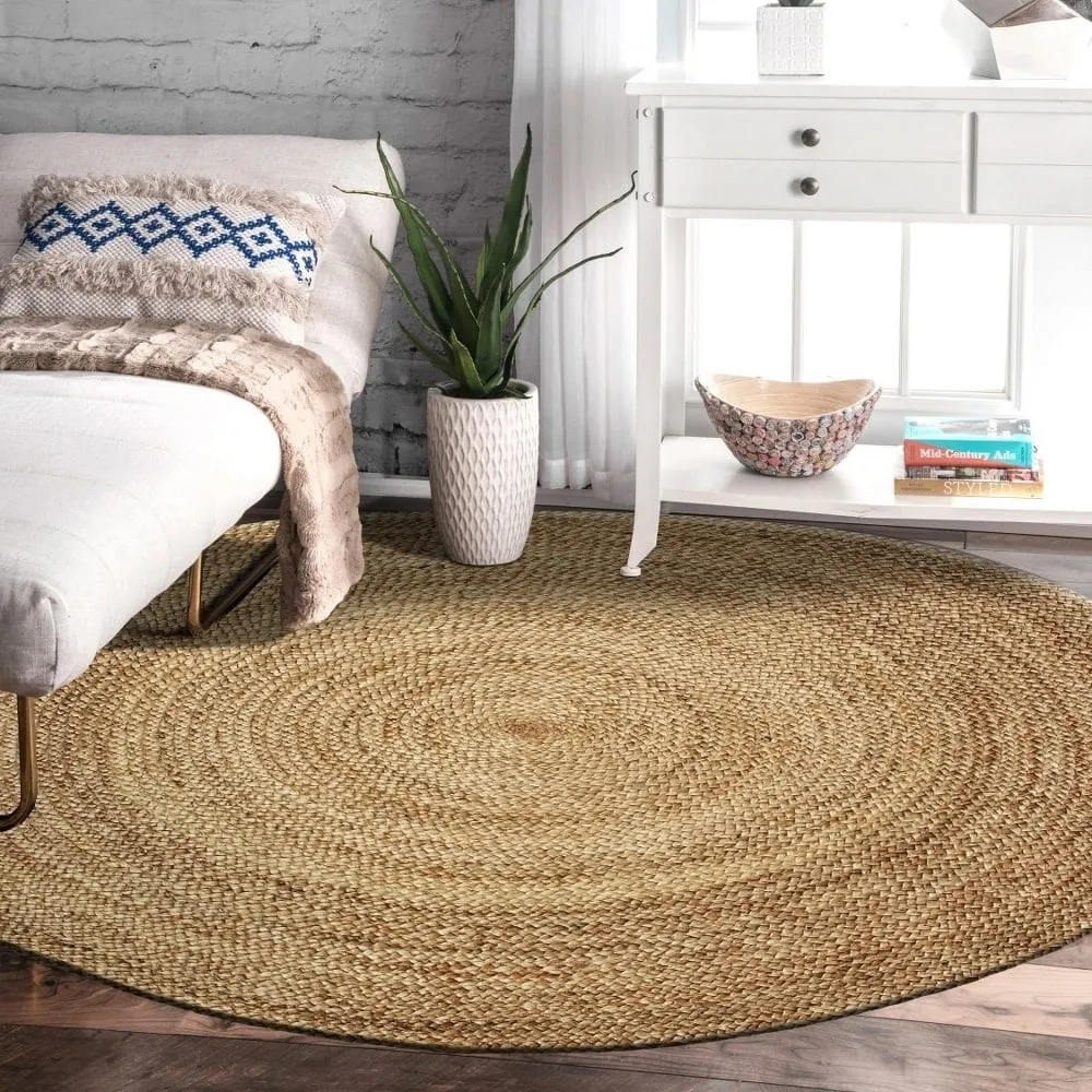 Sevita Natural Braided Farmhouse Handmade Jute Area Rug