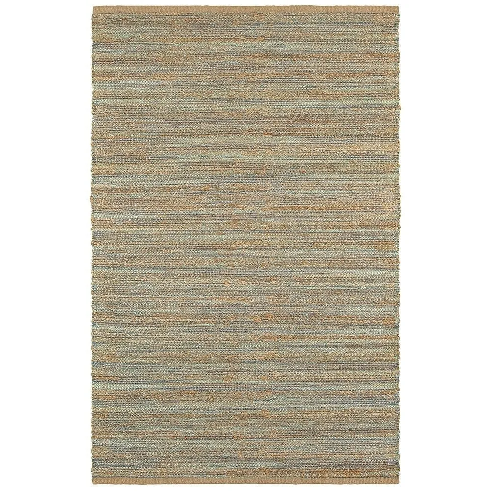 Sevita Organic Jute Geometric Area Rug. Tan and Teal