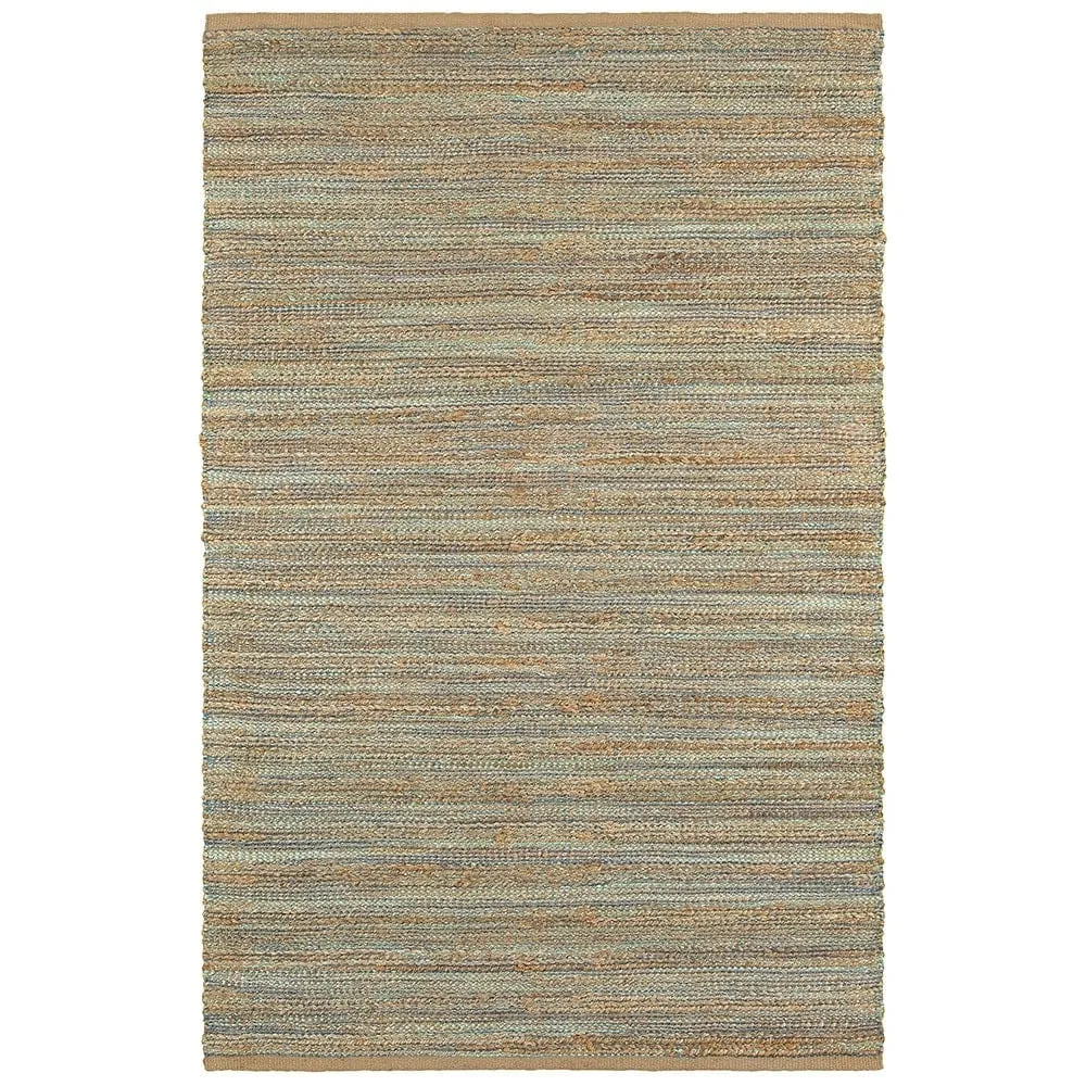 Sevita Organic Jute Geometric Area Rug. Tan and Teal