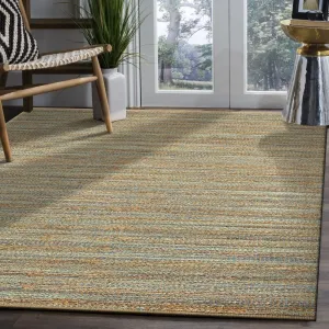 Sevita Organic Jute Geometric Area Rug. Tan and Teal