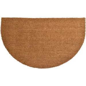 Sheltered Half Round Front Door Mat Braided Coir Coco Rubber Rug