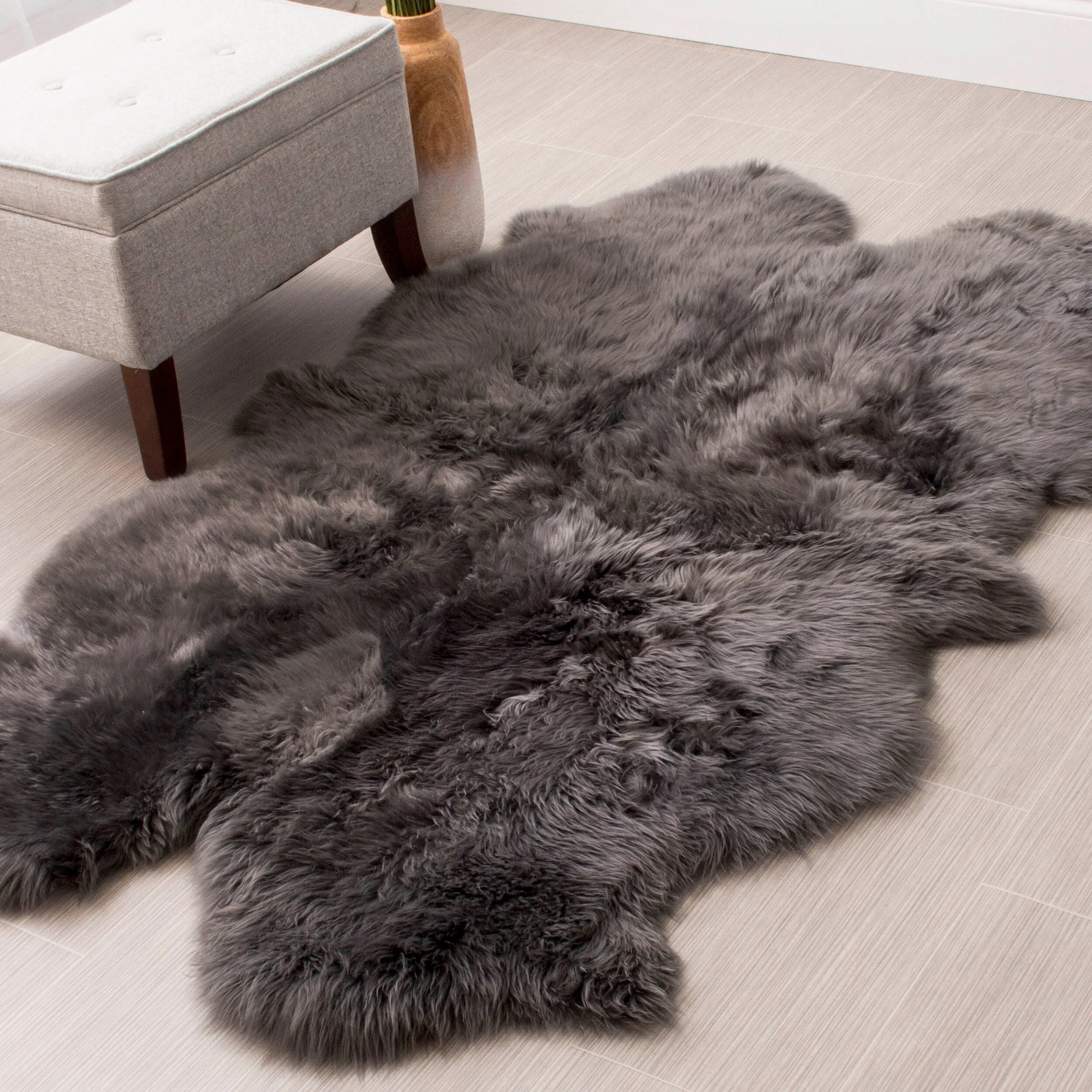 Silver Orchid Nansen Genuine Soft Australian Sheepskin Rug