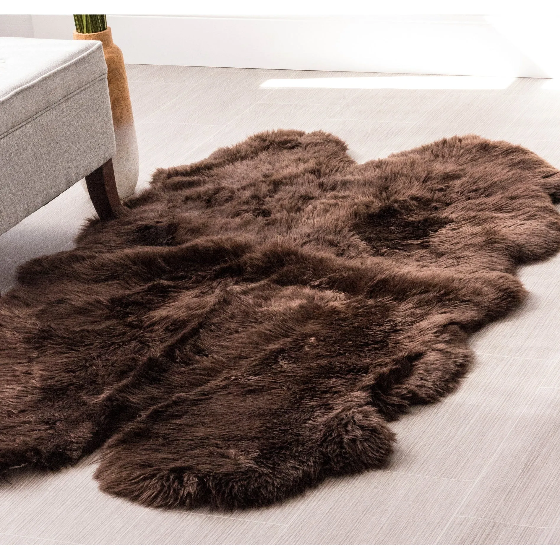 Silver Orchid Nansen Genuine Soft Australian Sheepskin Rug
