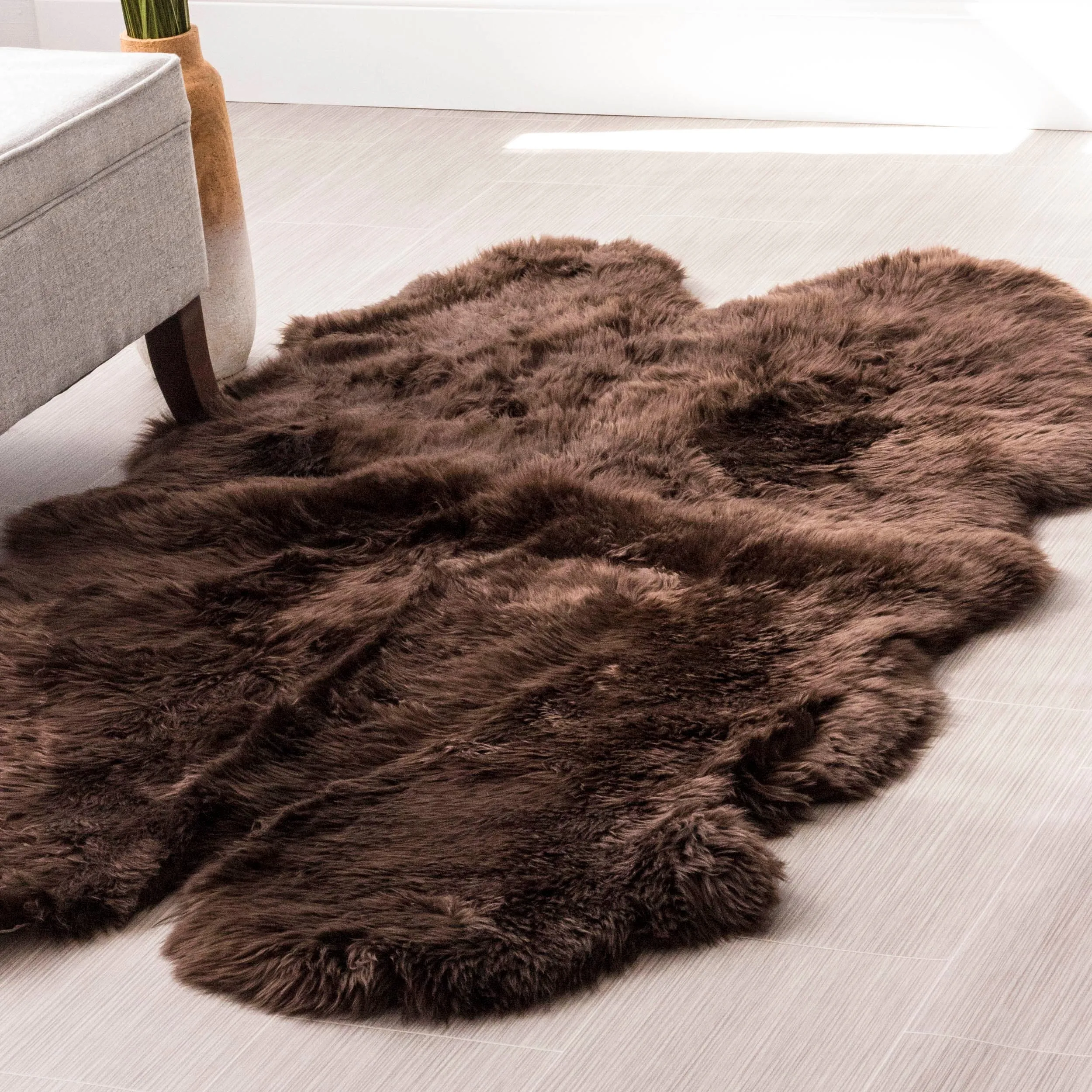 Silver Orchid Nansen Genuine Soft Australian Sheepskin Rug