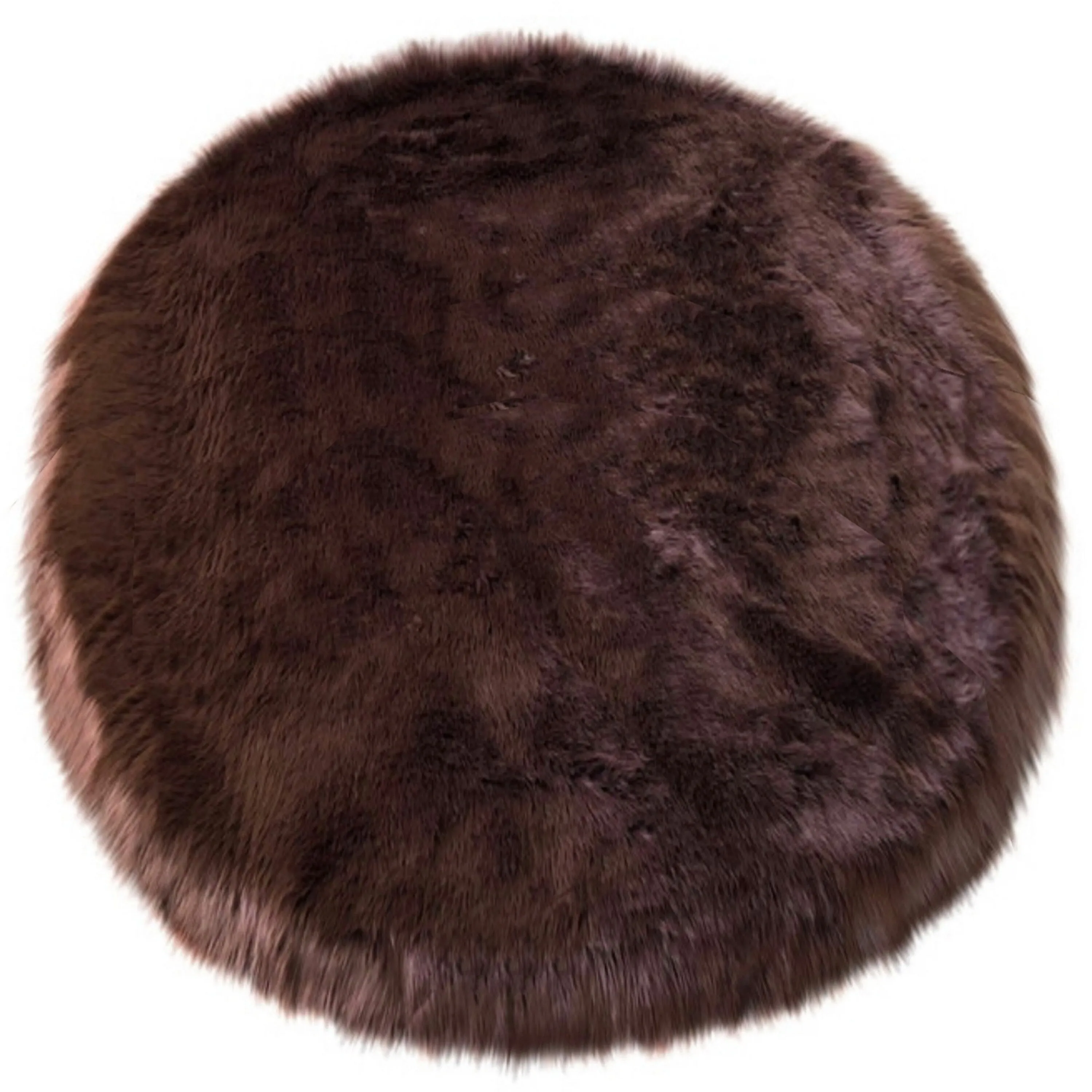 Silver Orchid Nansen Luxurious Faux Sheepskin Round Shag Area Rug