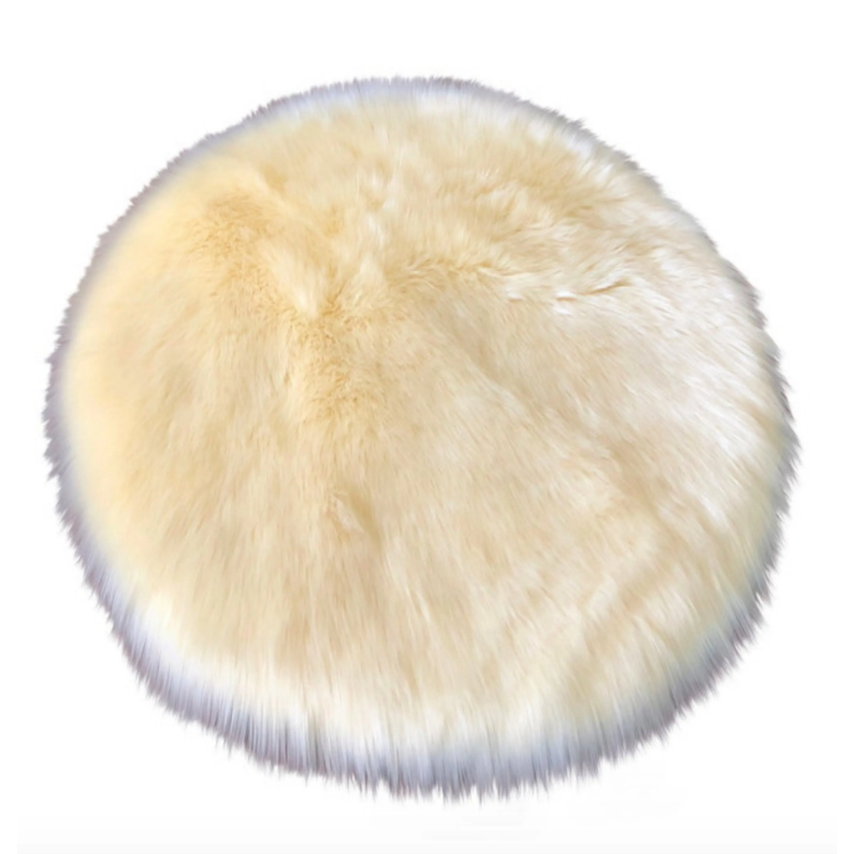 Silver Orchid Nansen Luxurious Faux Sheepskin Round Shag Area Rug