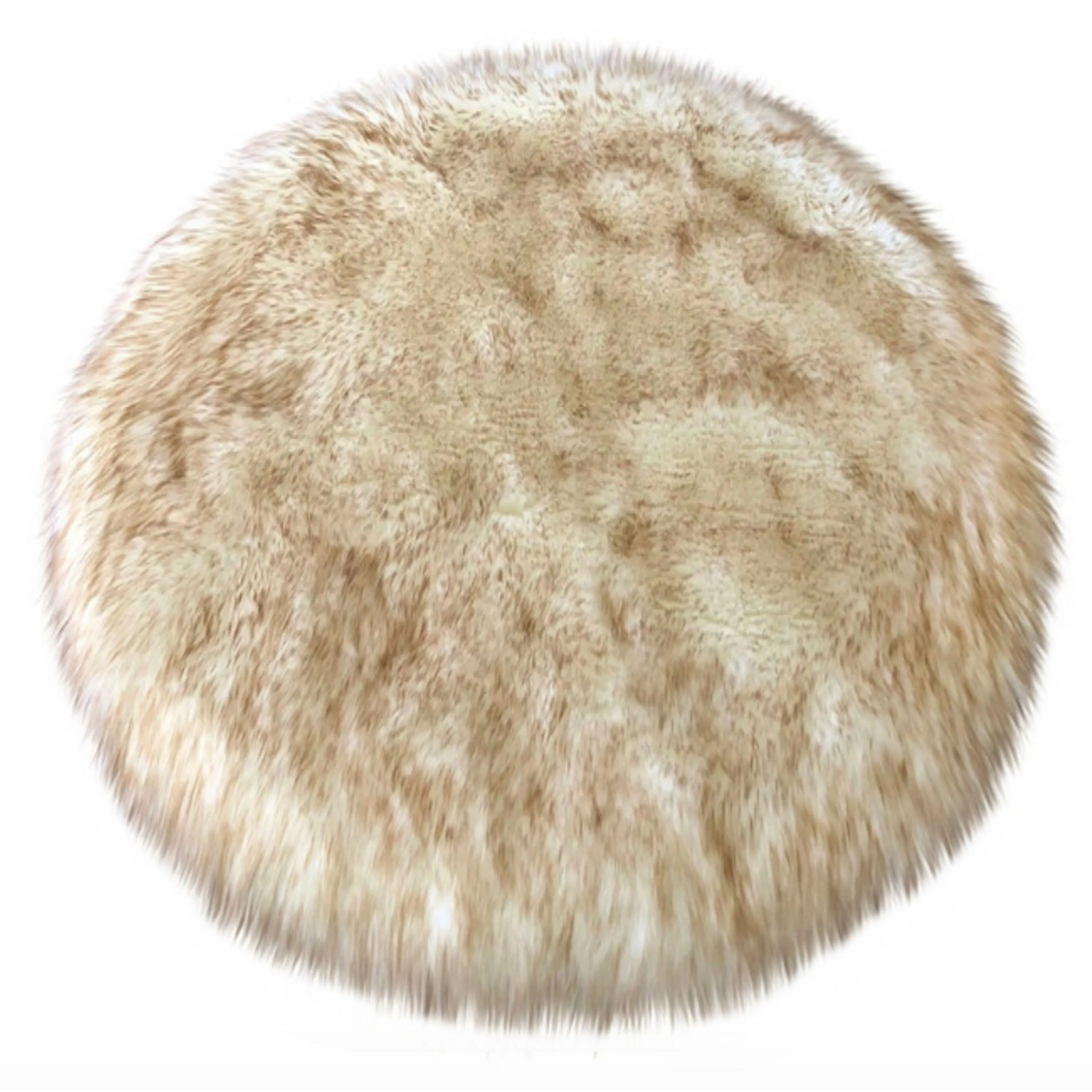 Silver Orchid Nansen Luxurious Faux Sheepskin Round Shag Area Rug