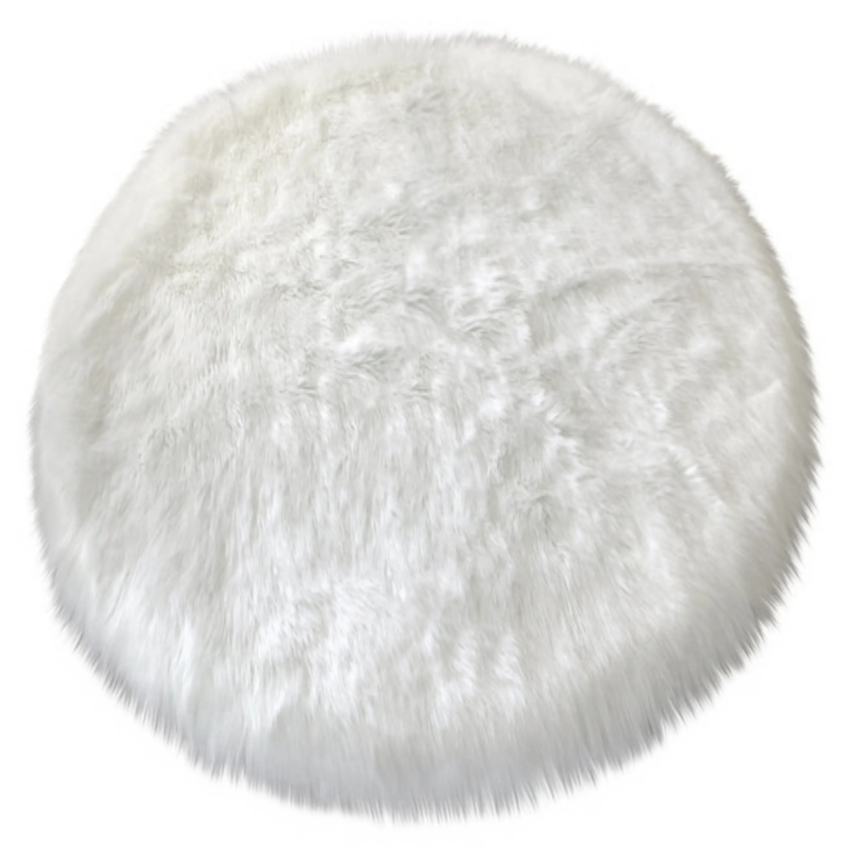 Silver Orchid Nansen Luxurious Faux Sheepskin Round Shag Area Rug