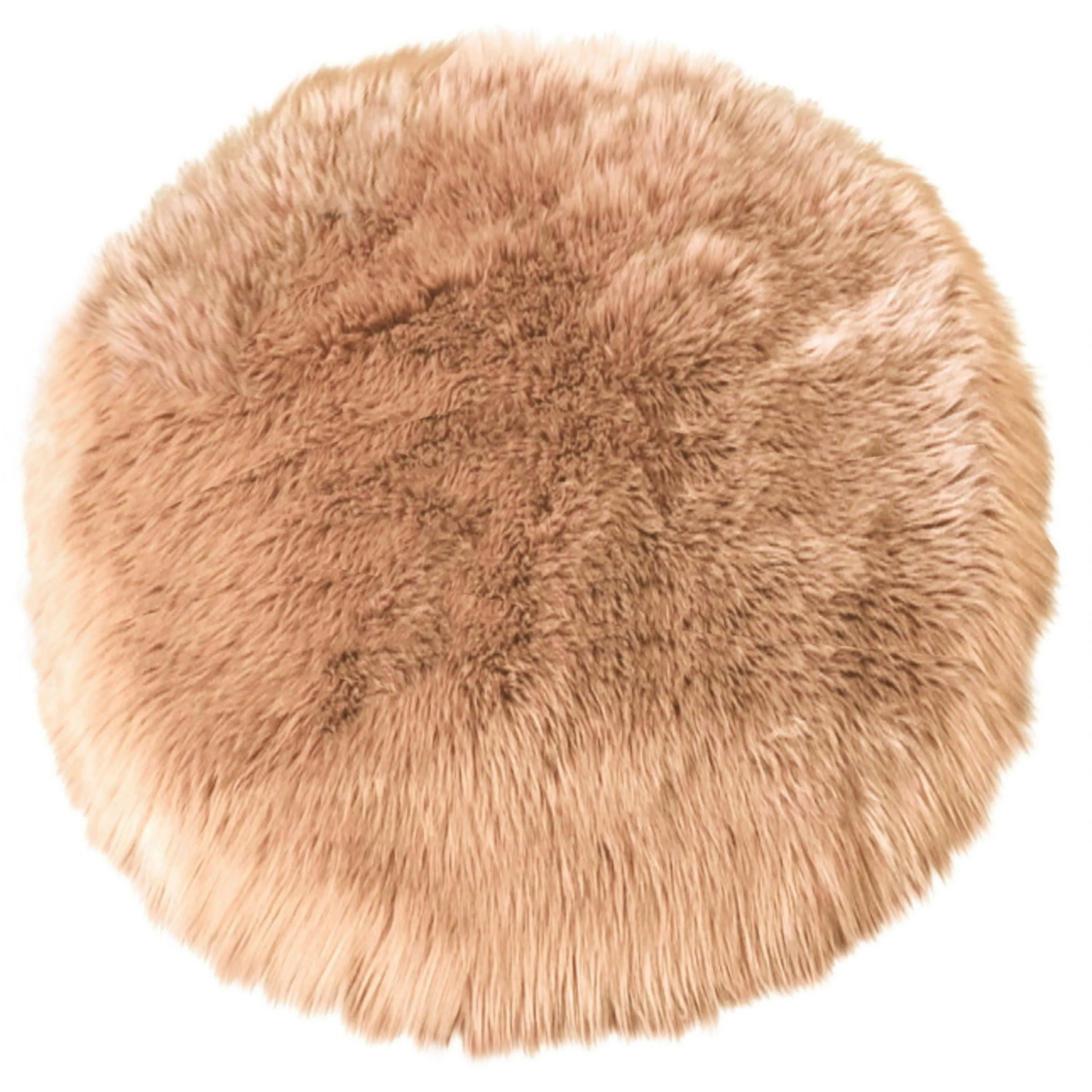Silver Orchid Nansen Luxurious Faux Sheepskin Round Shag Area Rug