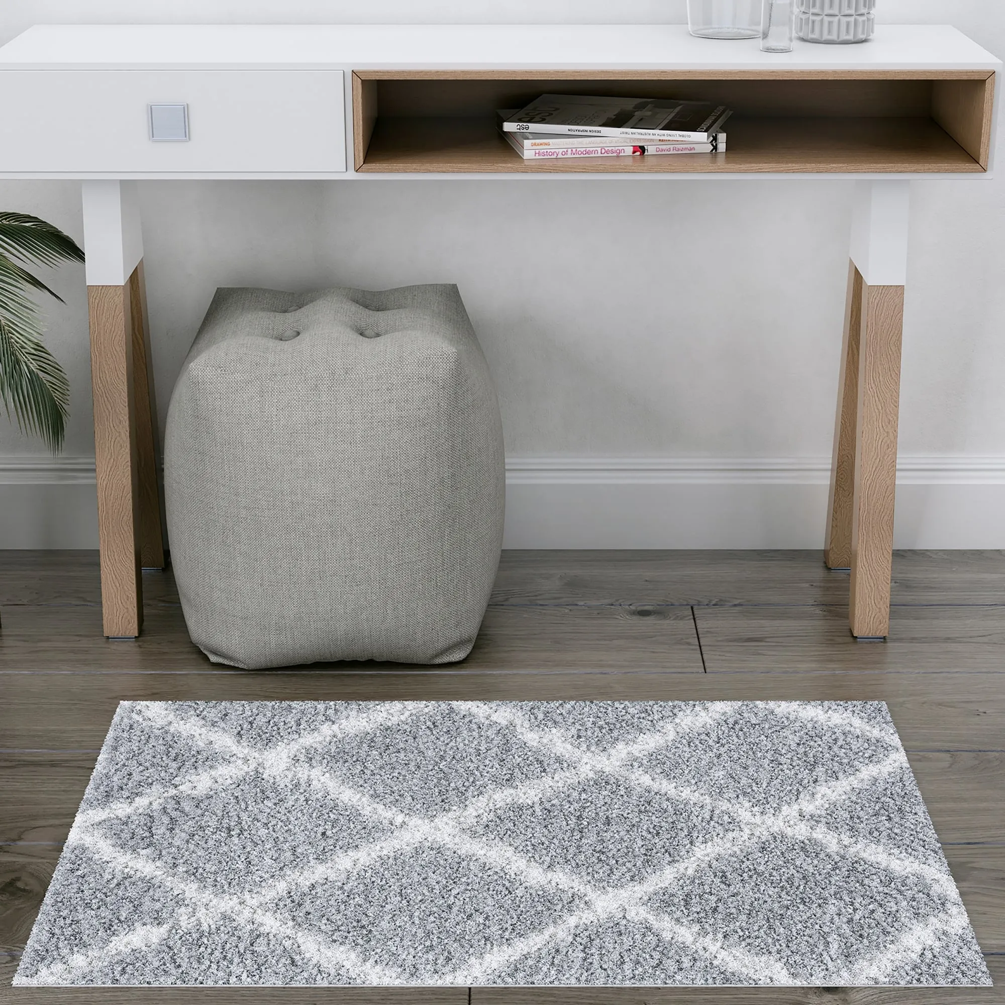 Sohni Shag Farmhouse Diamond Indoor Area Rug