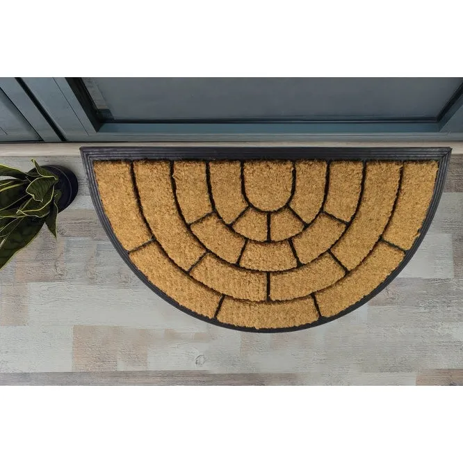 Sol Arc Coir Doormat Half Round Rubber Mat Non-Slip Rubber Backing Doormat