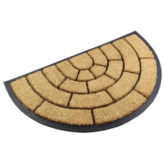 Sol Arc Coir Doormat Half Round Rubber Mat Non-Slip Rubber Backing Doormat