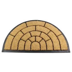 Sol Arc Coir Doormat Half Round Rubber Mat Non-Slip Rubber Backing Doormat