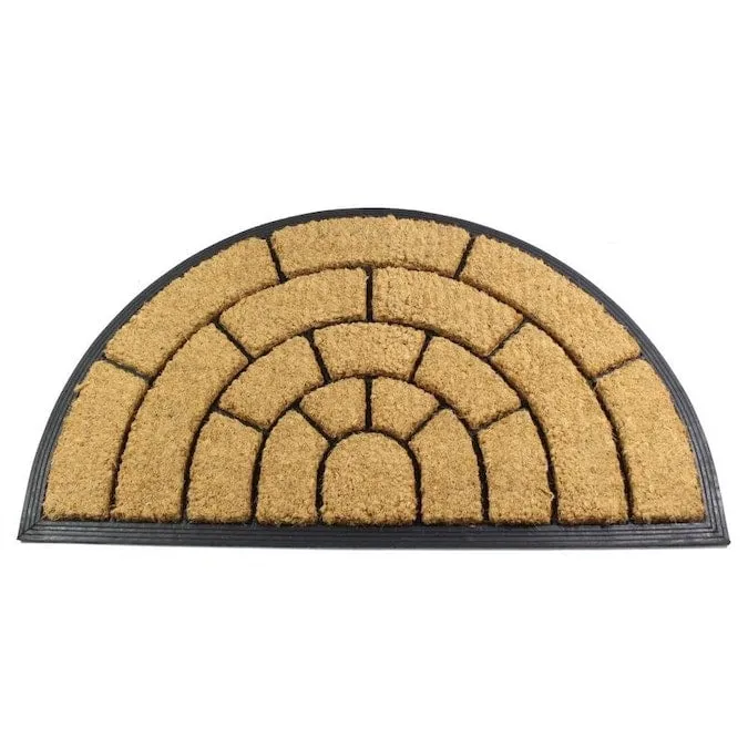 Sol Arc Coir Doormat Half Round Rubber Mat Non-Slip Rubber Backing Doormat