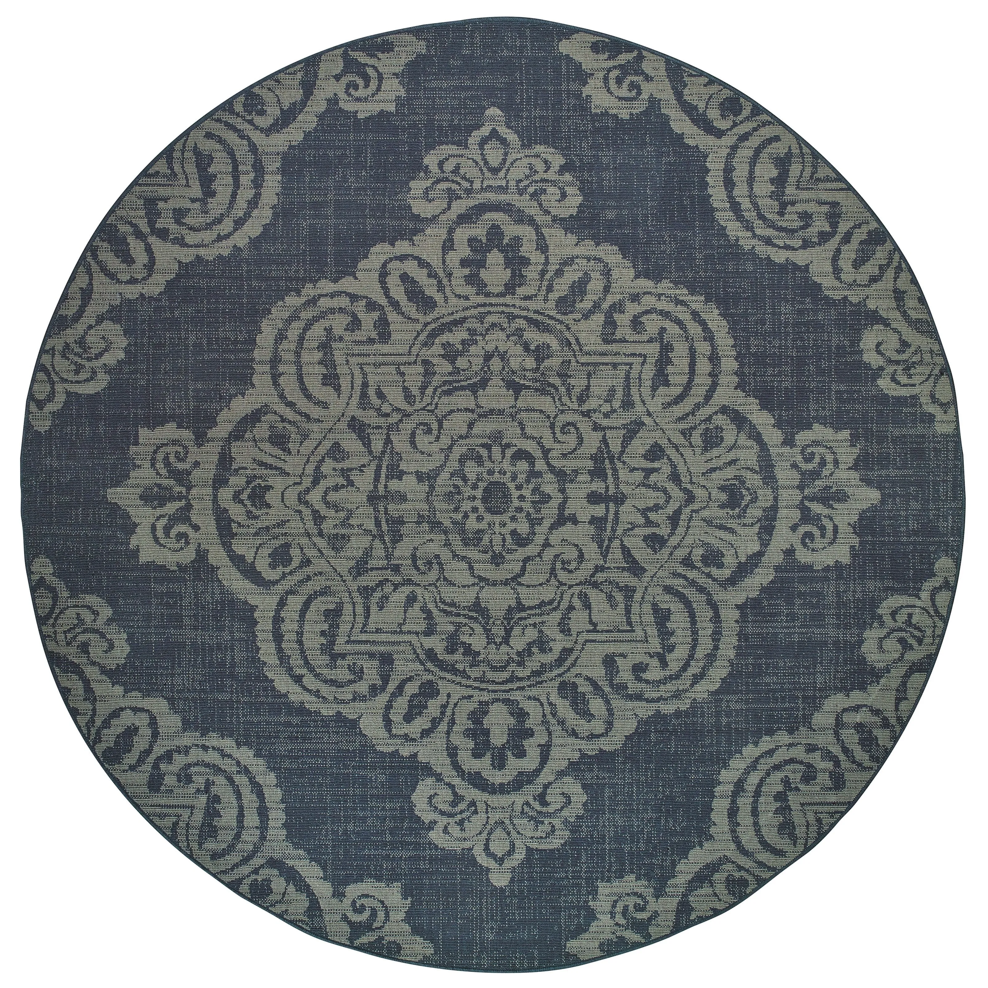 Style Haven Marianna Center Medallion Loop Pile Indoor Outdoor Rug