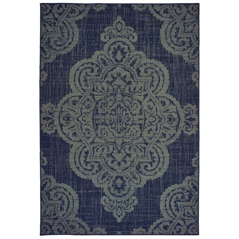Style Haven Marianna Center Medallion Loop Pile Indoor Outdoor Rug