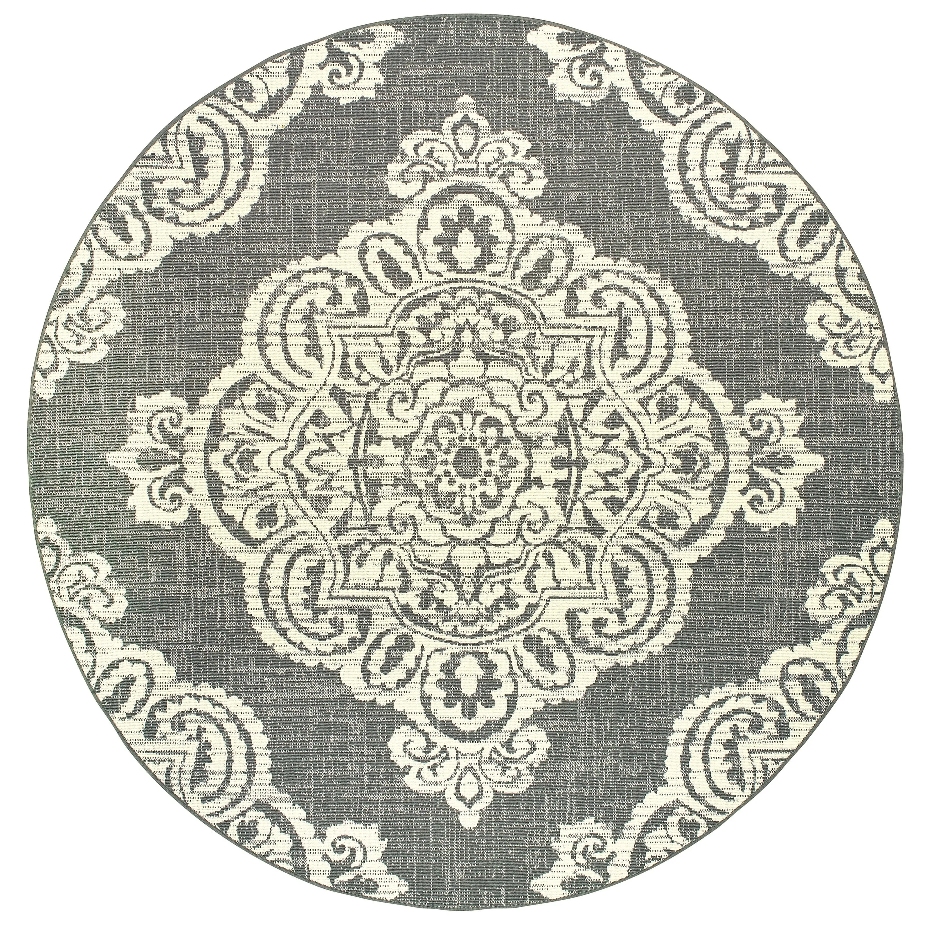 Style Haven Marianna Center Medallion Loop Pile Indoor Outdoor Rug