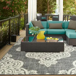 Style Haven Marianna Center Medallion Loop Pile Indoor Outdoor Rug