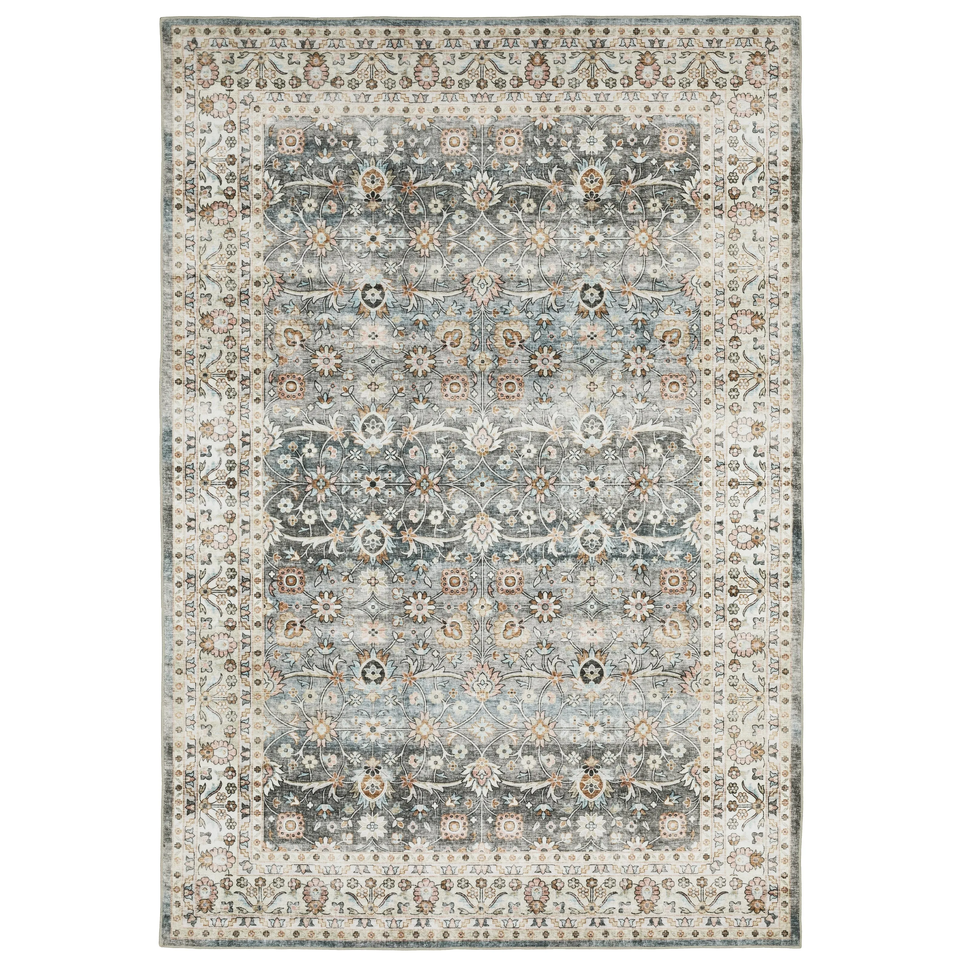 Style Haven Sunderland Bordered Traditional Machine Washable Area Rug Mat