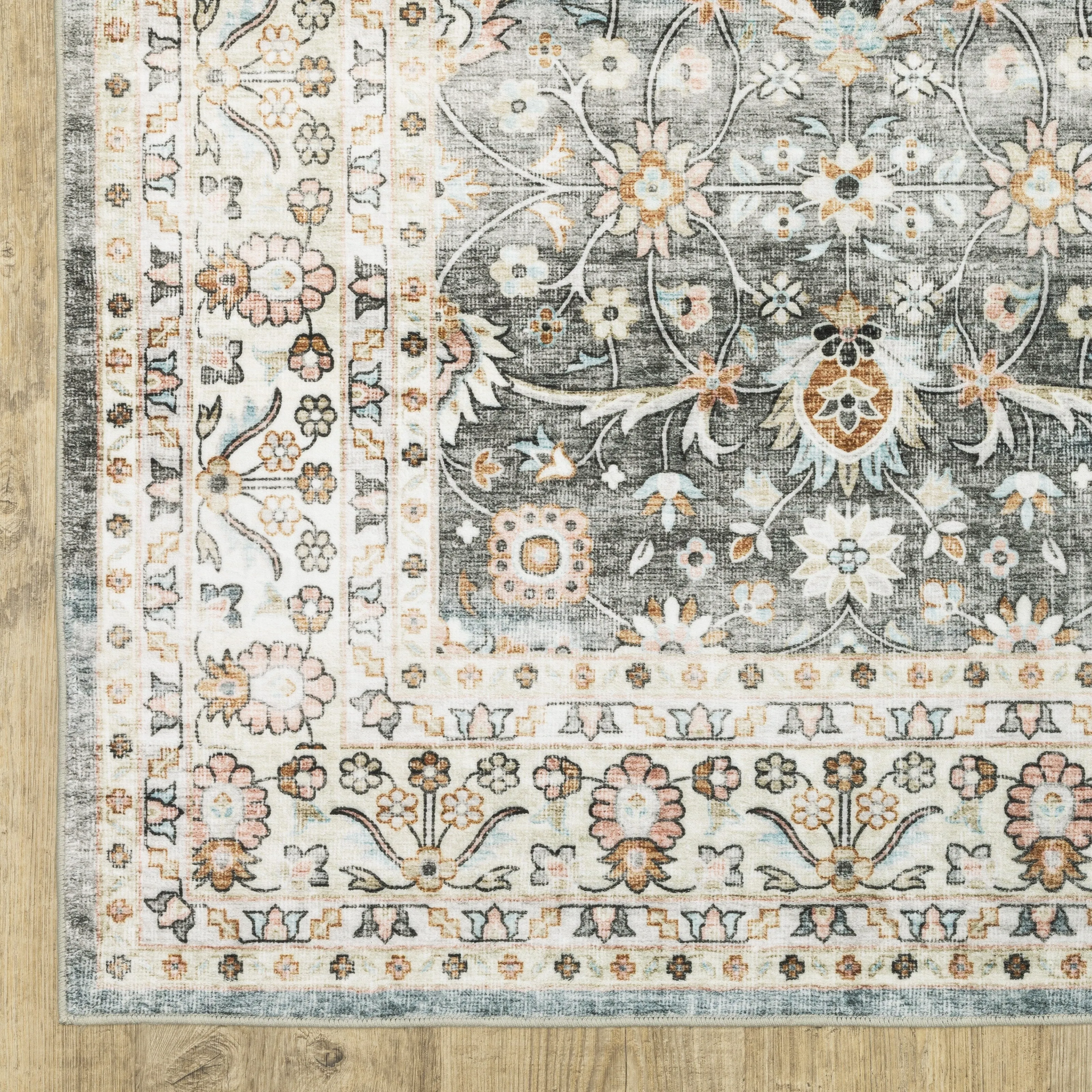 Style Haven Sunderland Bordered Traditional Machine Washable Area Rug Mat