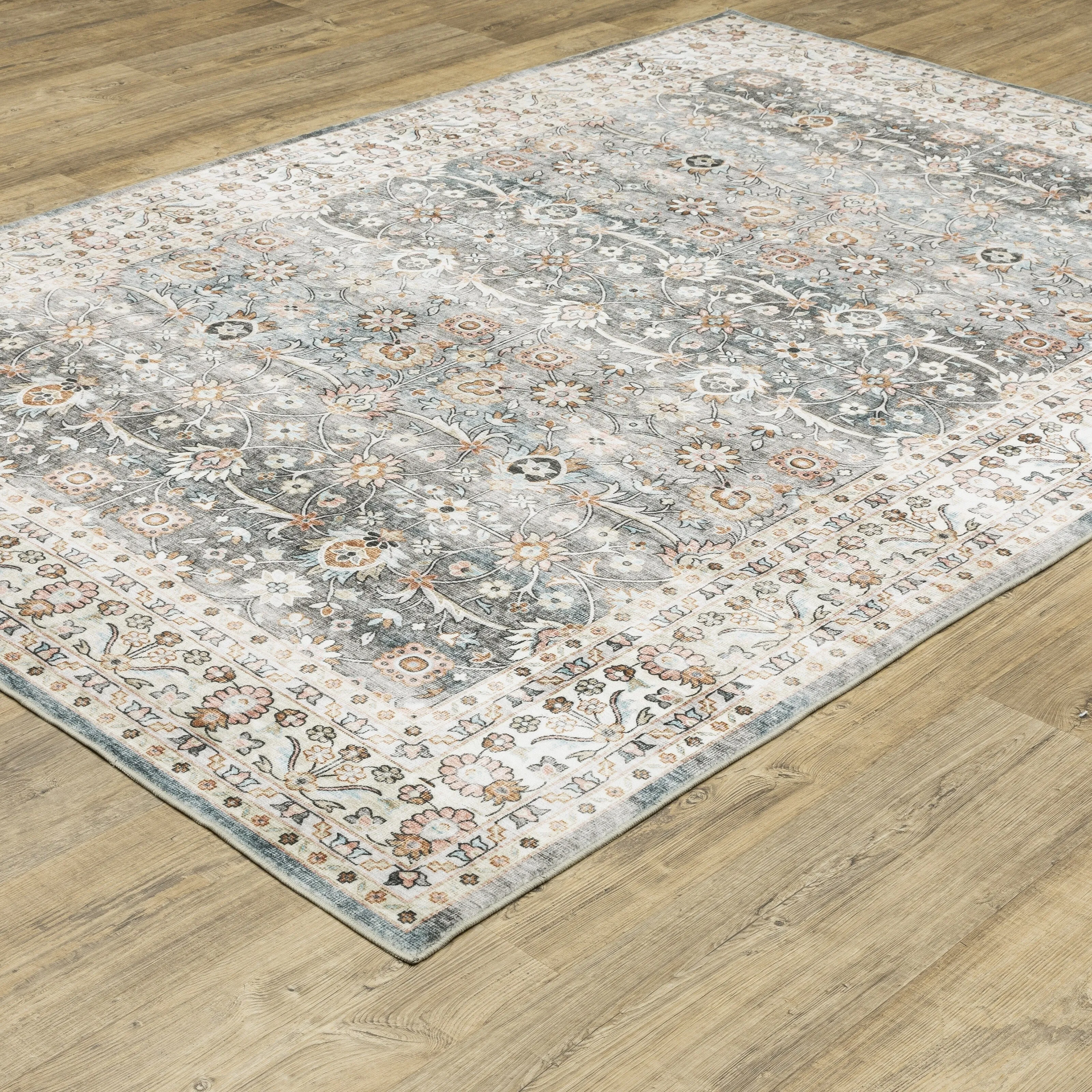 Style Haven Sunderland Bordered Traditional Machine Washable Area Rug Mat