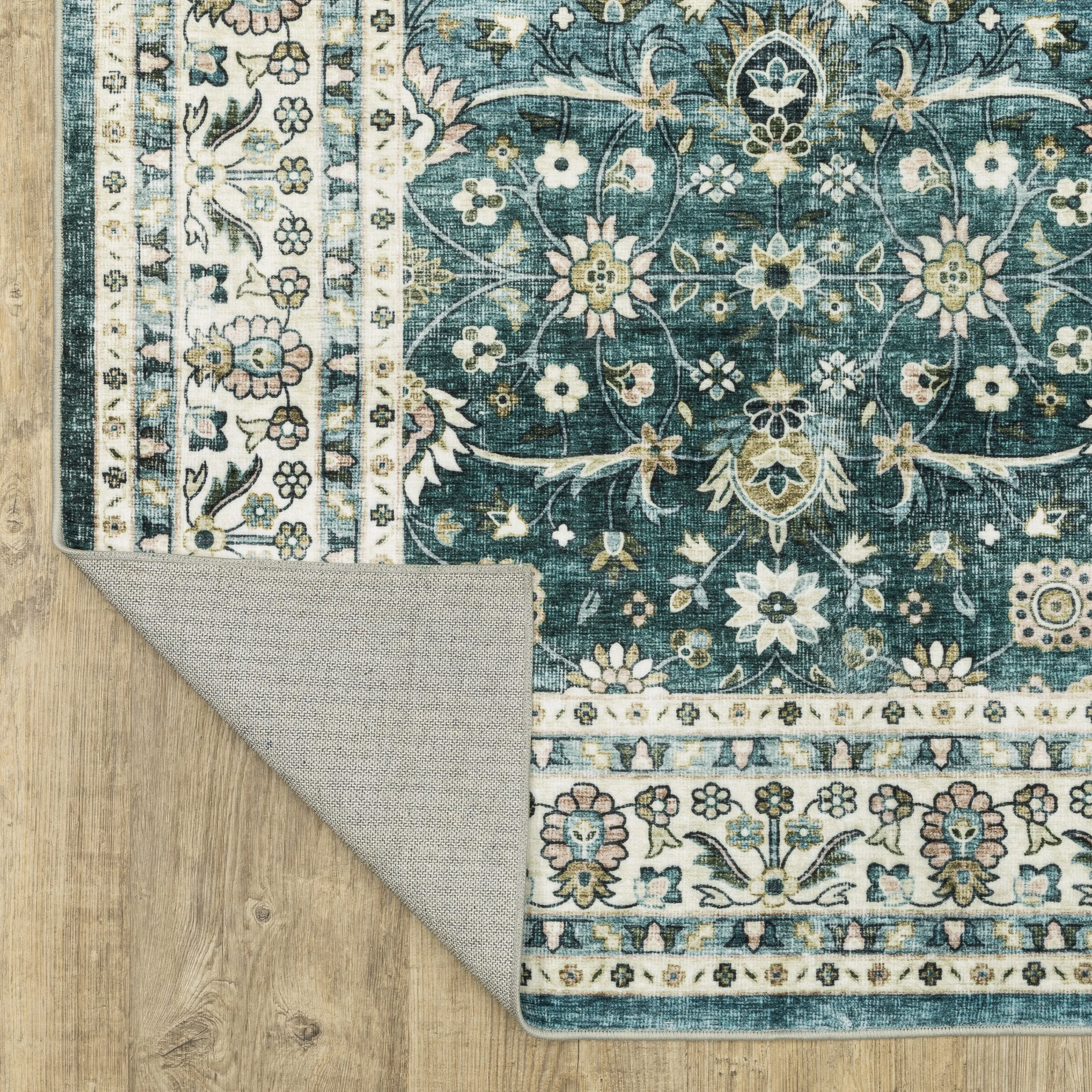 Style Haven Sunderland Bordered Traditional Machine Washable Area Rug Mat