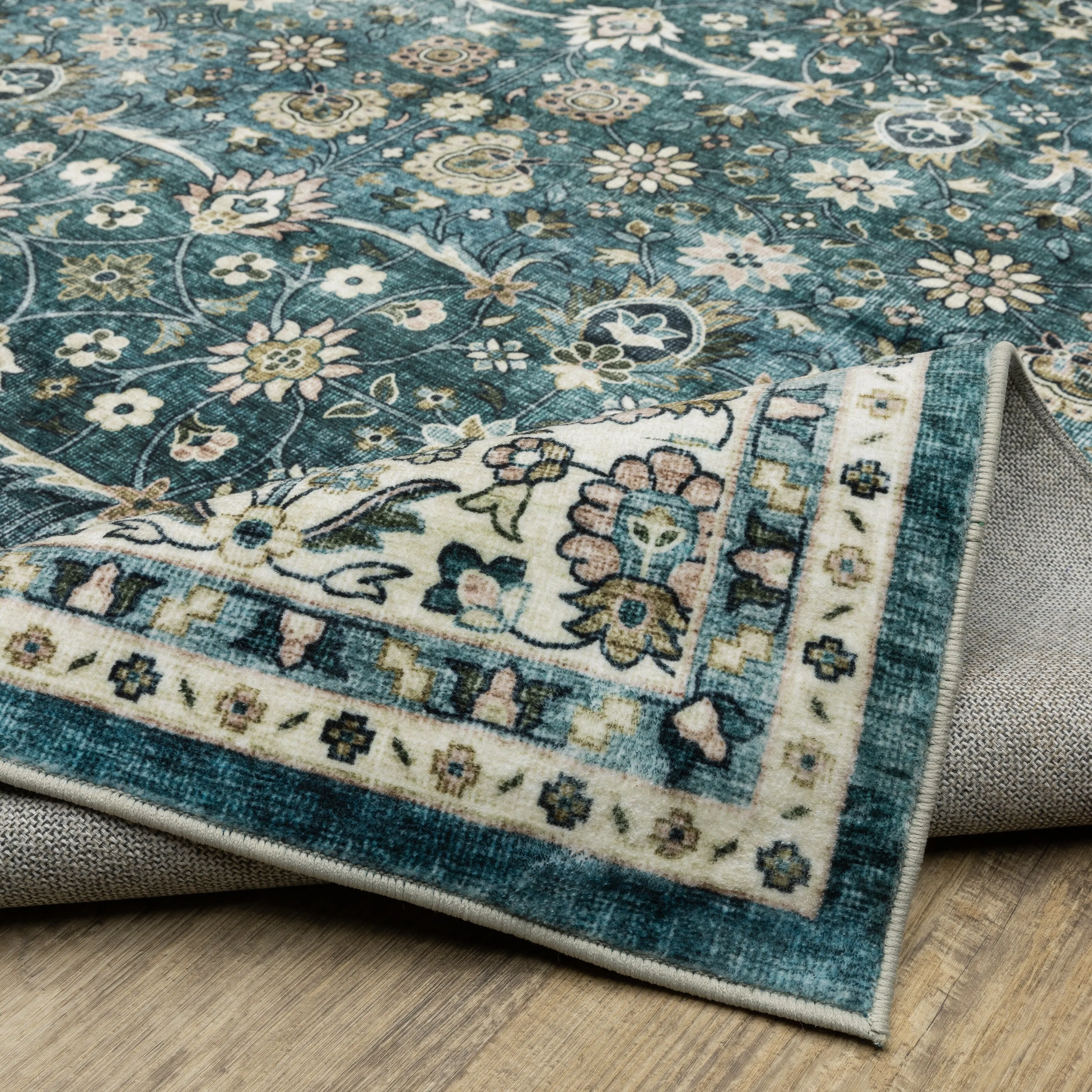 Style Haven Sunderland Bordered Traditional Machine Washable Area Rug Mat