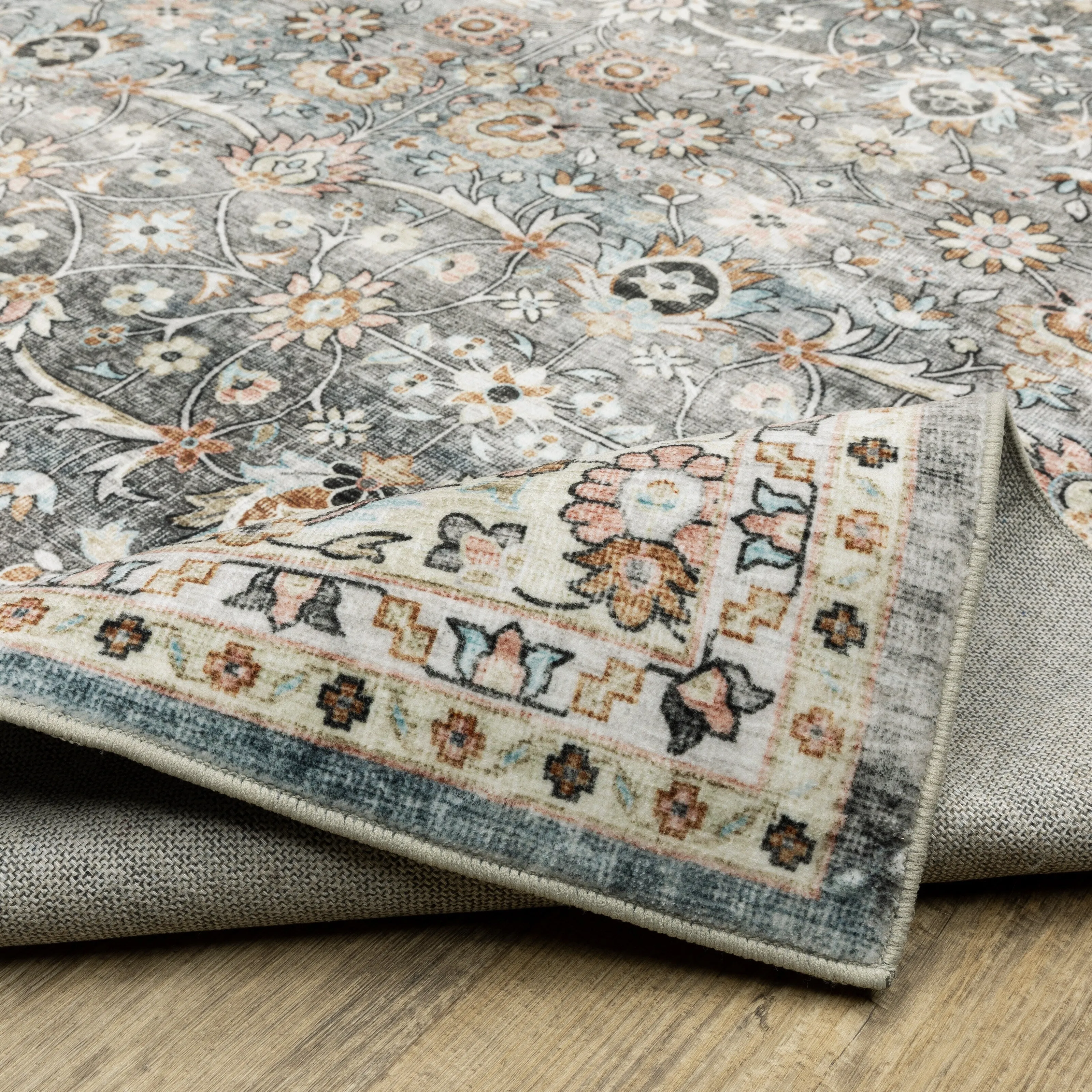 Style Haven Sunderland Bordered Traditional Machine Washable Area Rug Mat