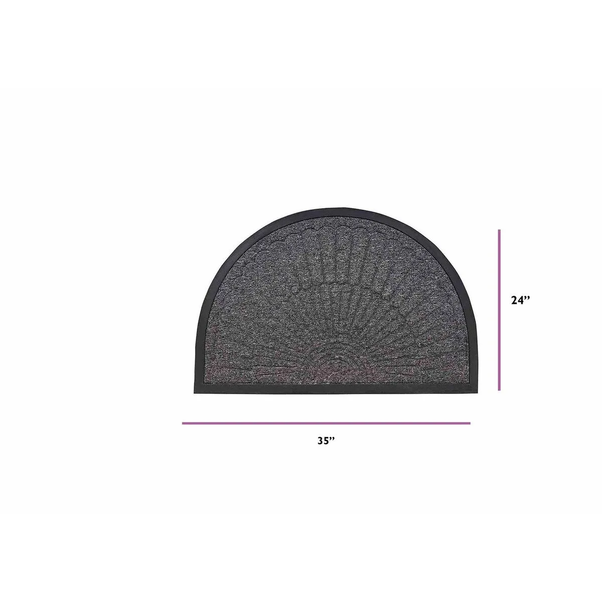 Superio Non-Slip Doormat for Entry. 24 x 35. Waterproof. Half Round - 24 x 35