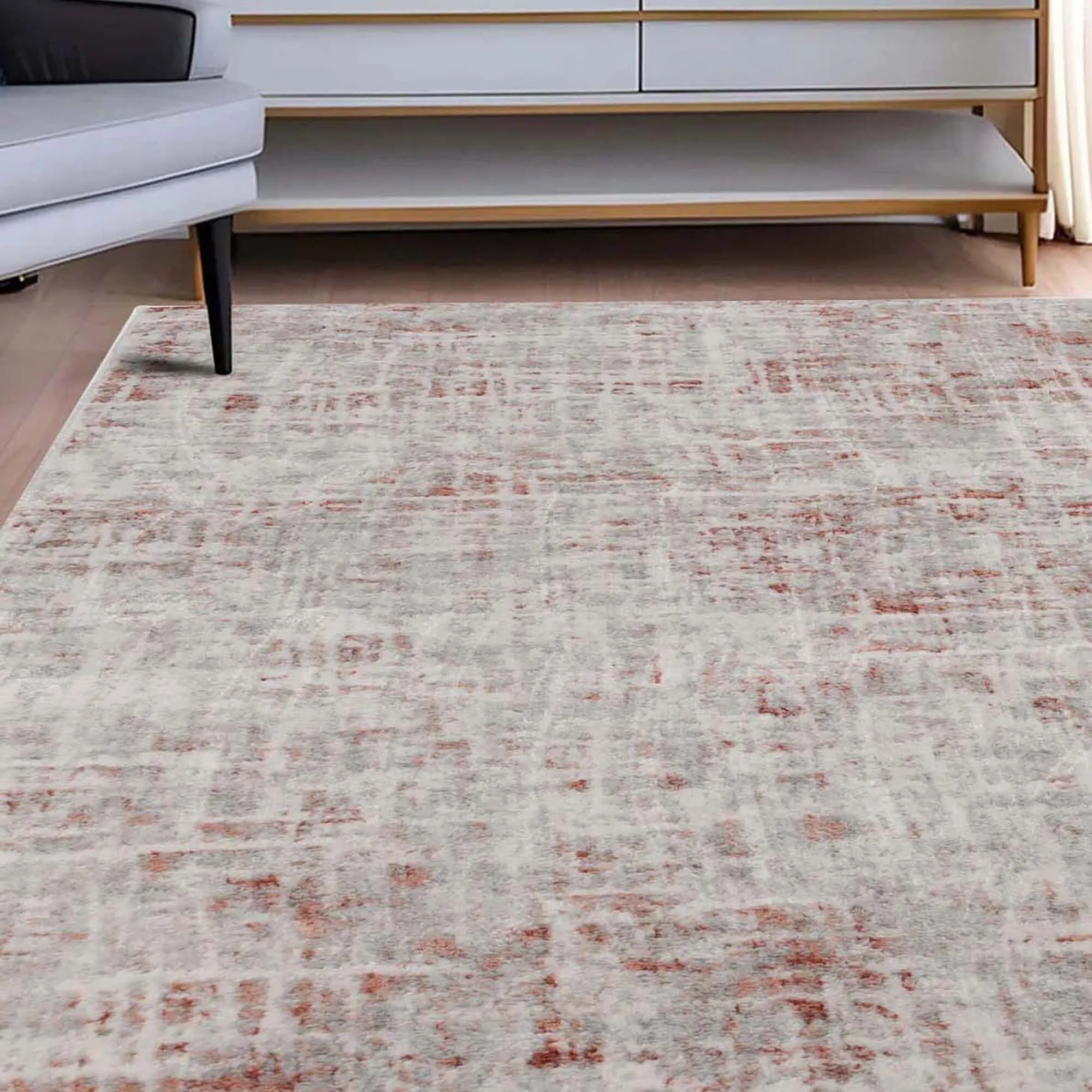 Superior Acer Distressed Abstract Modern Indoor Runner or Area Rug