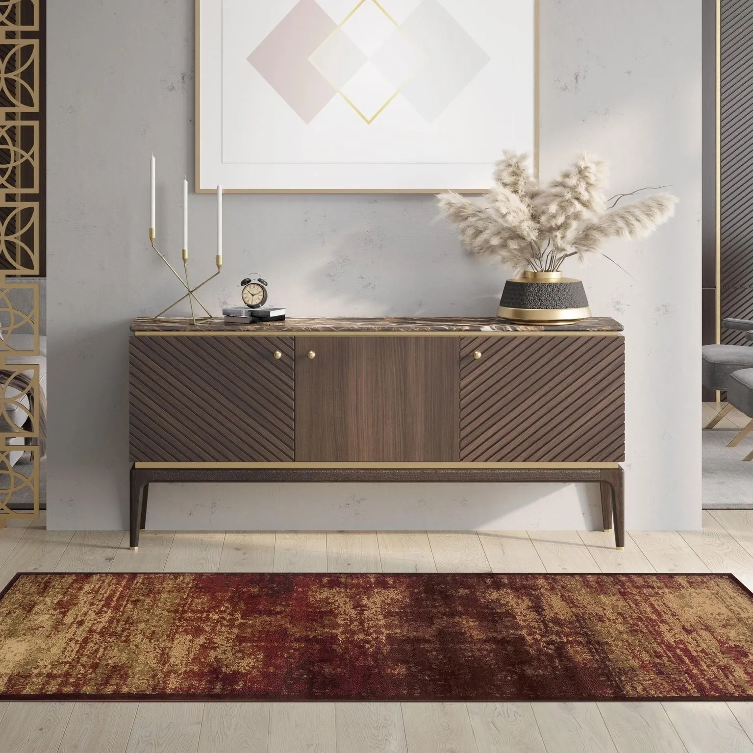 Superior Acid Wash Modern Gradient Indoor Area Rug or Runner