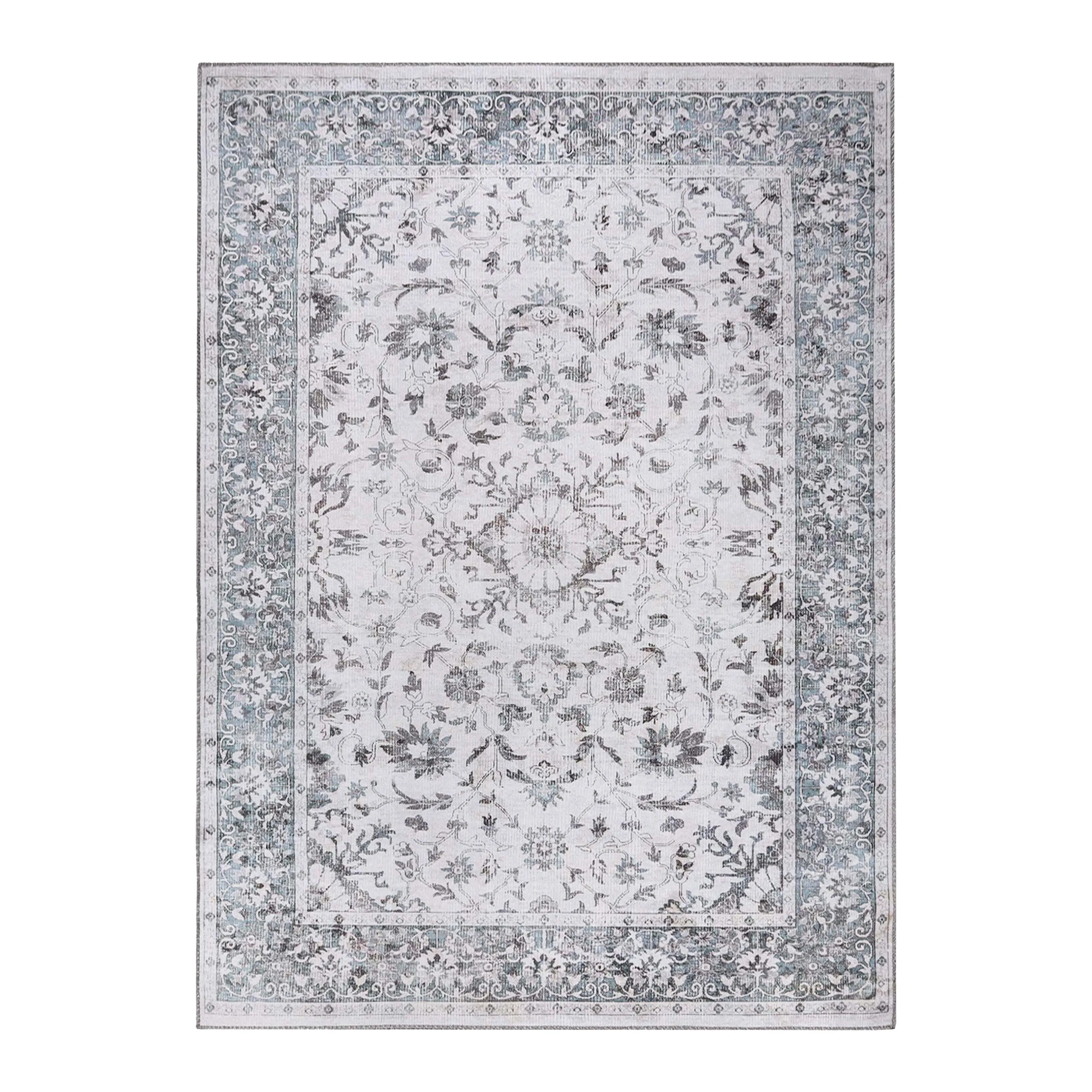 Superior Agra Floral Scroll Border Indoor Area Rug or Runner