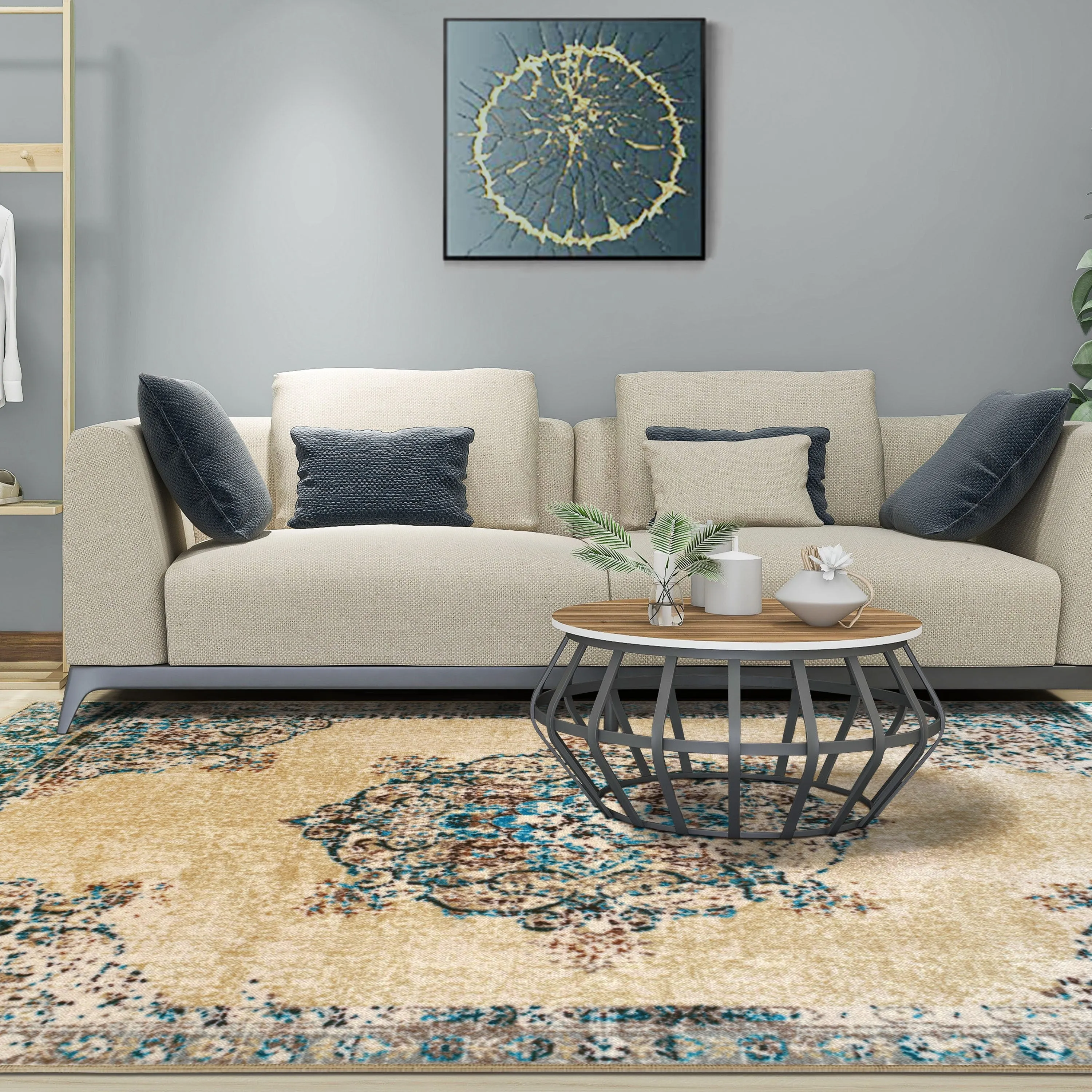 Superior Alsten Printed Non-Slip Indoor Area Rug