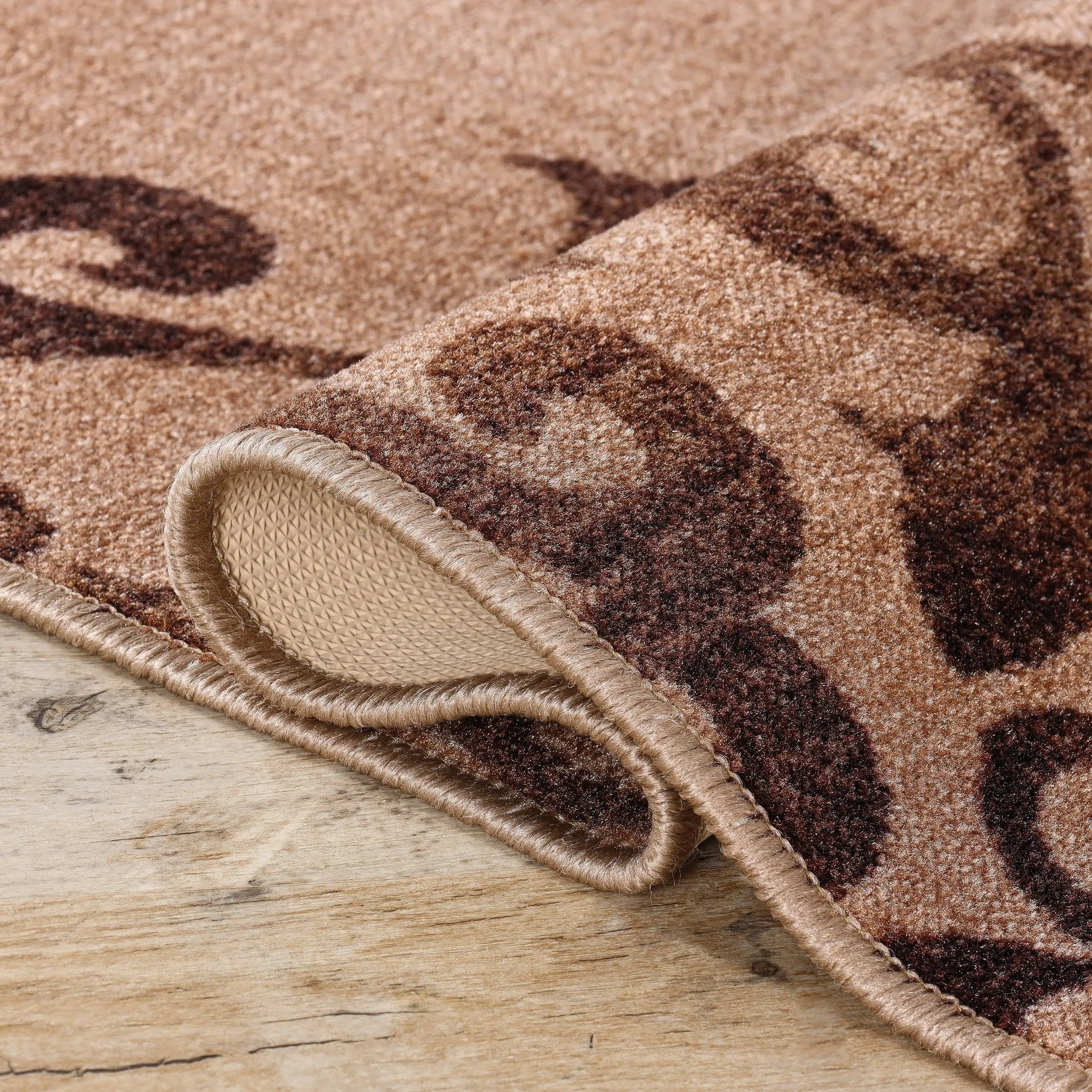 Superior Amber Floral Scroll Non-Slip Washable Indoor Runner or Area Rug