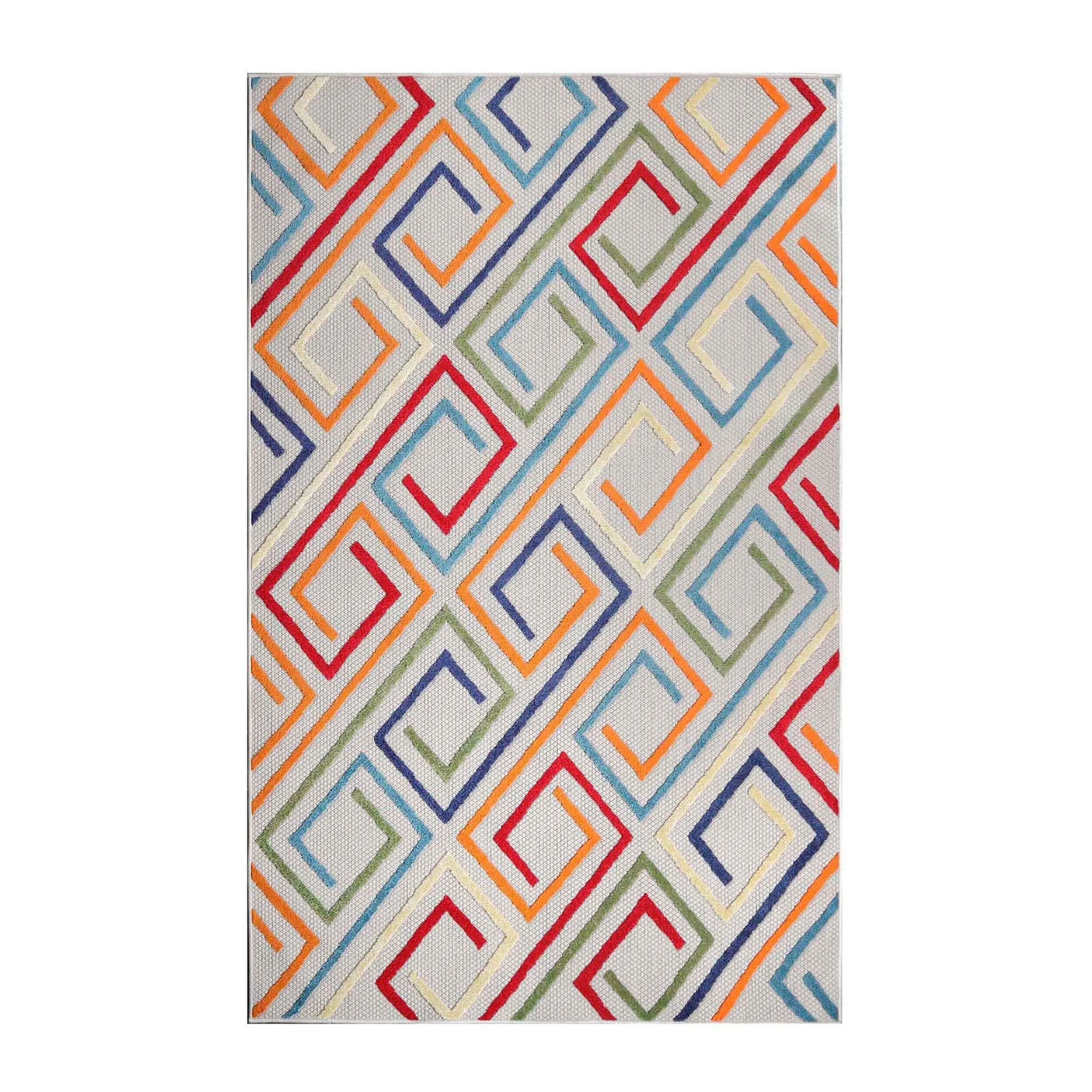 Superior Ares Modern Geometric Diamond Indoor Outdoor Area Rug
