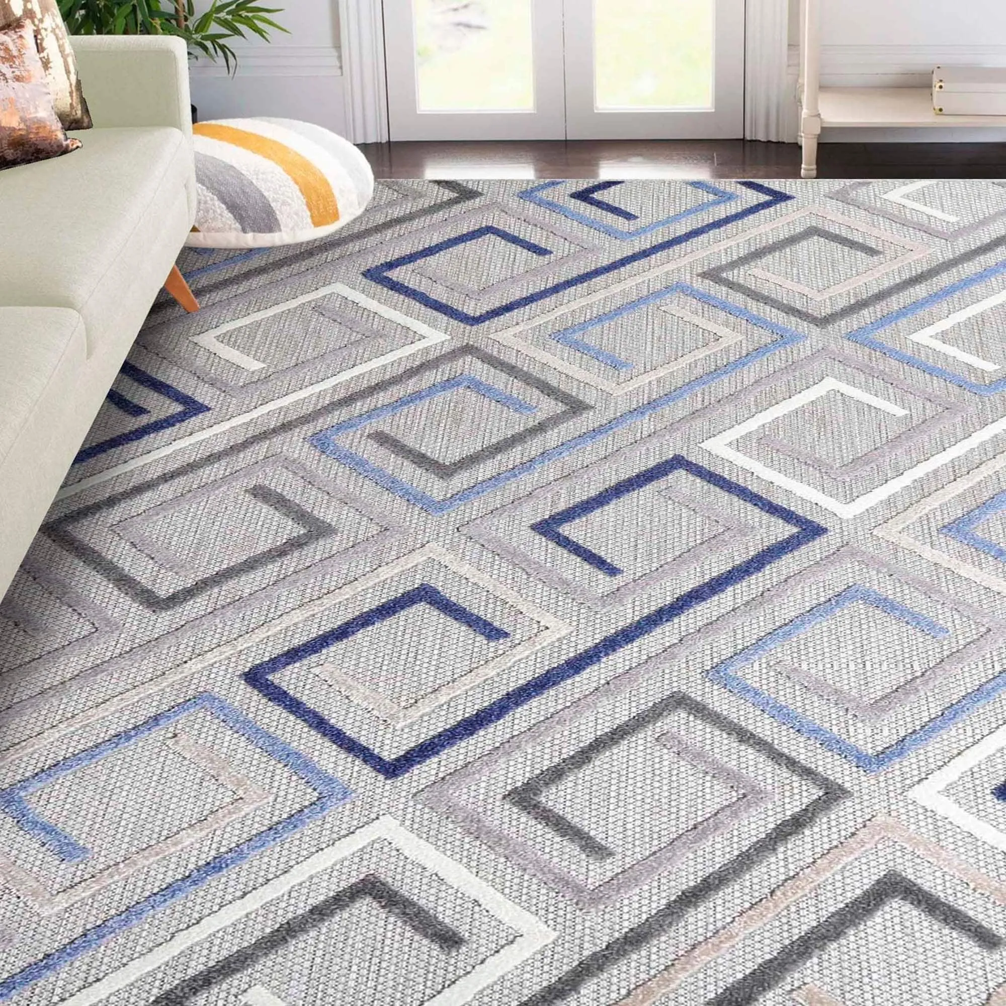Superior Ares Modern Geometric Diamond Indoor Outdoor Area Rug