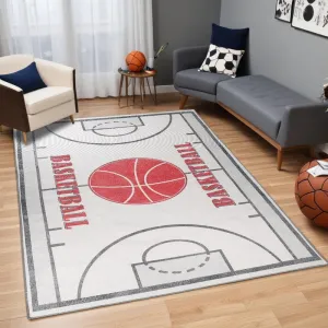 Superior Basketball Court Playroom Non-Slip Kids Indoor Area Rug