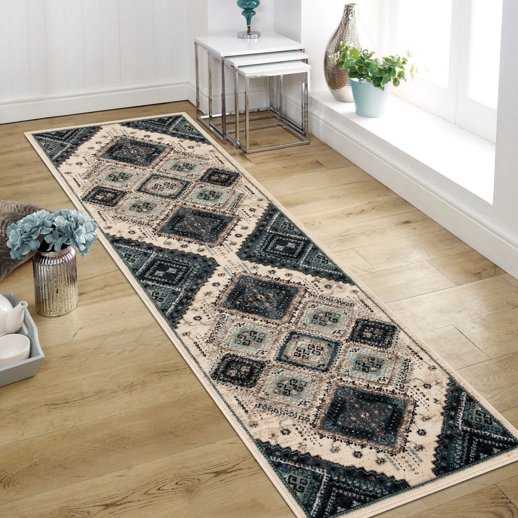 Superior Bohemian Geometric Diamonds Indoor Area Rug