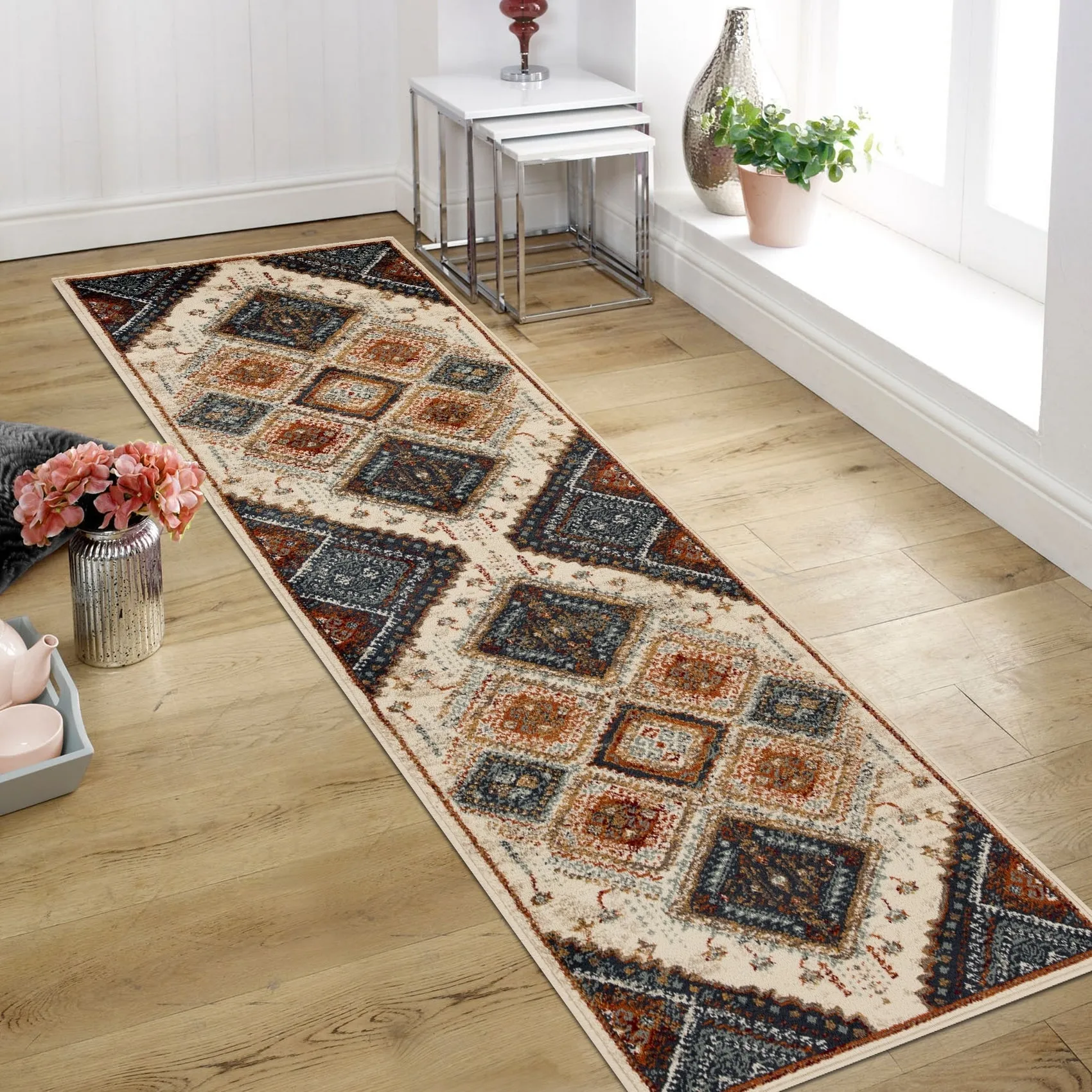 Superior Bohemian Geometric Diamonds Indoor Area Rug