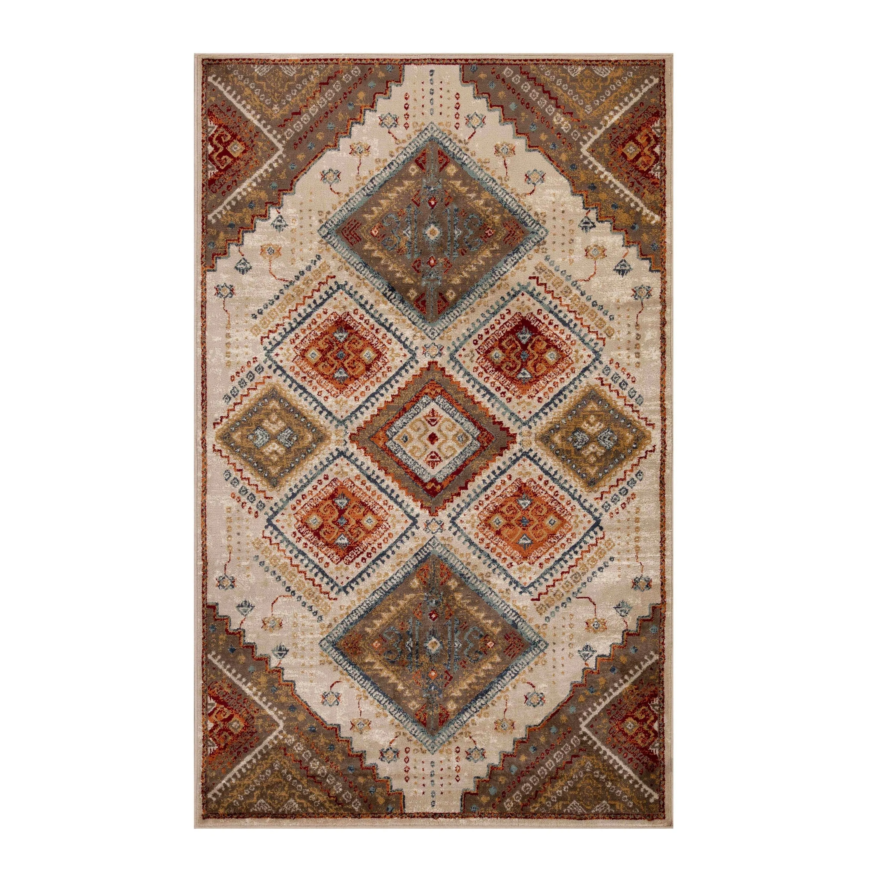 Superior Bohemian Geometric Diamonds Indoor Area Rug