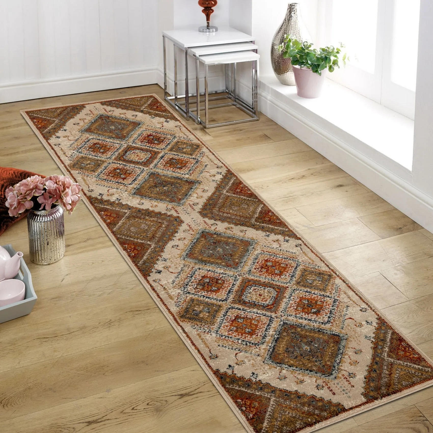 Superior Bohemian Geometric Diamonds Indoor Area Rug